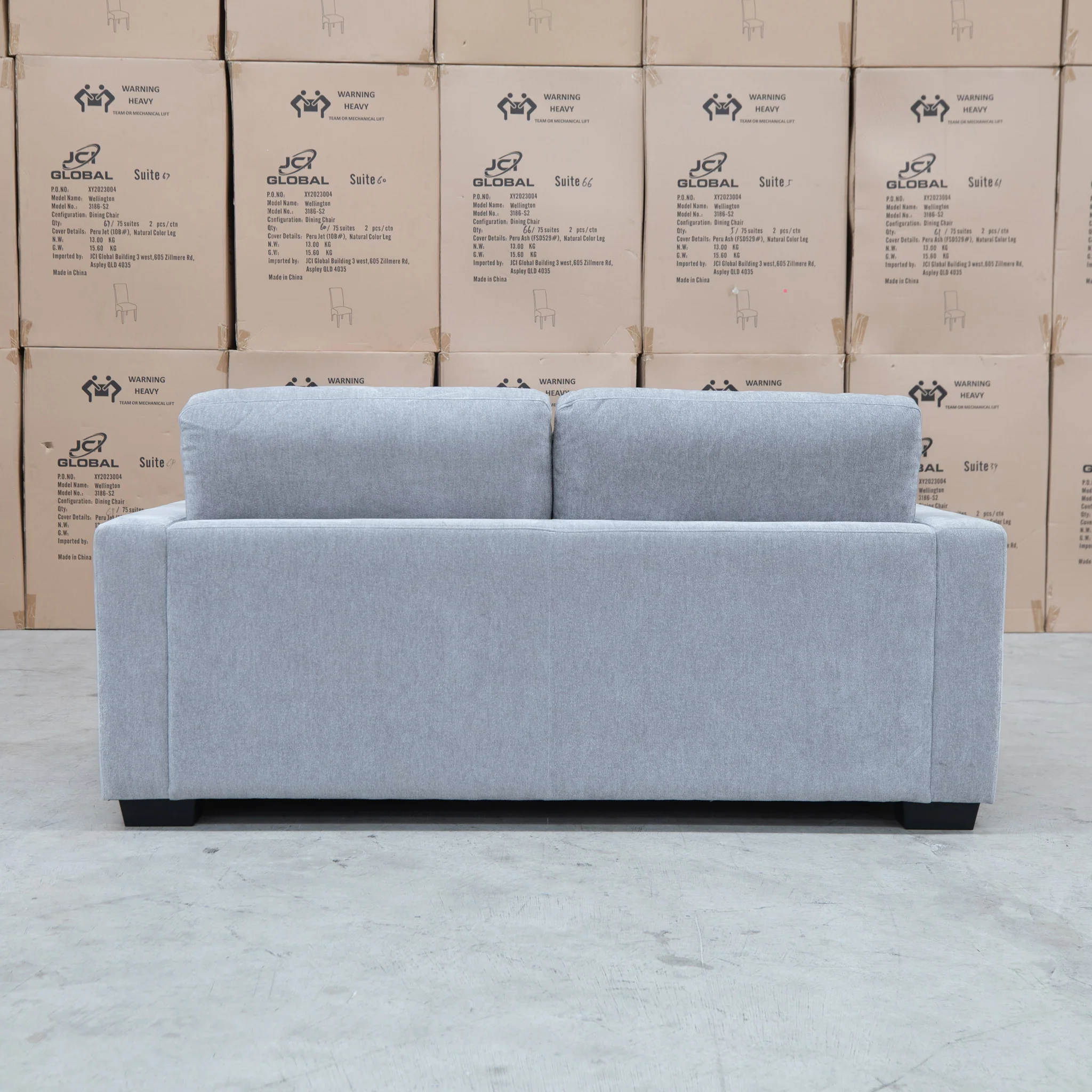 Oakville Fabric Two Seat Sofa - Smoke - Image 5