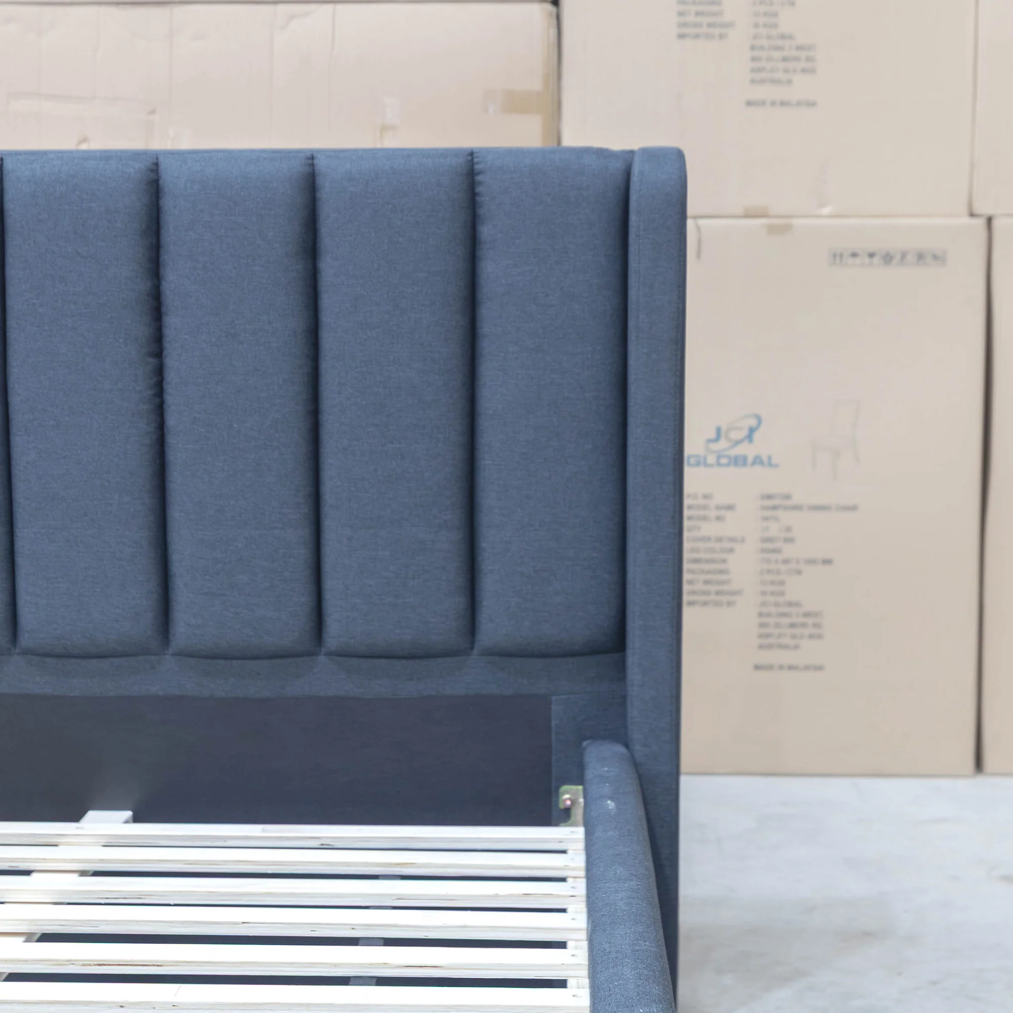 Paros Queen Upholstered Bed - Charcoal - Image 11