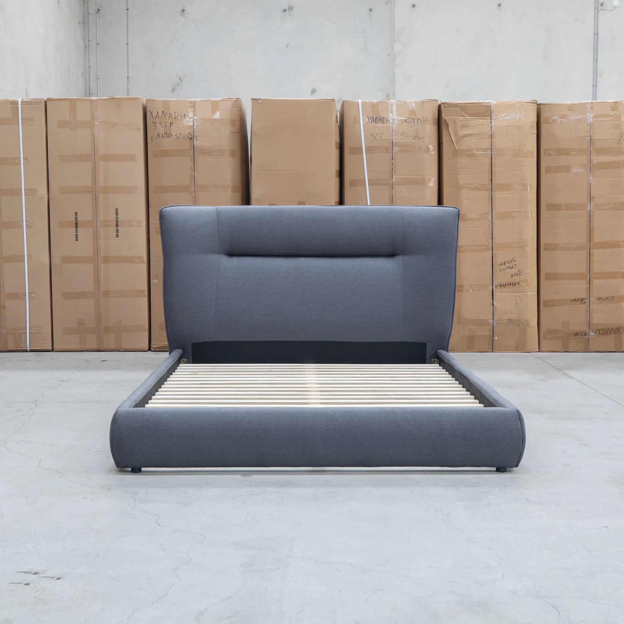 Quinn King Upholstered Bed - Charcoal - Image 3