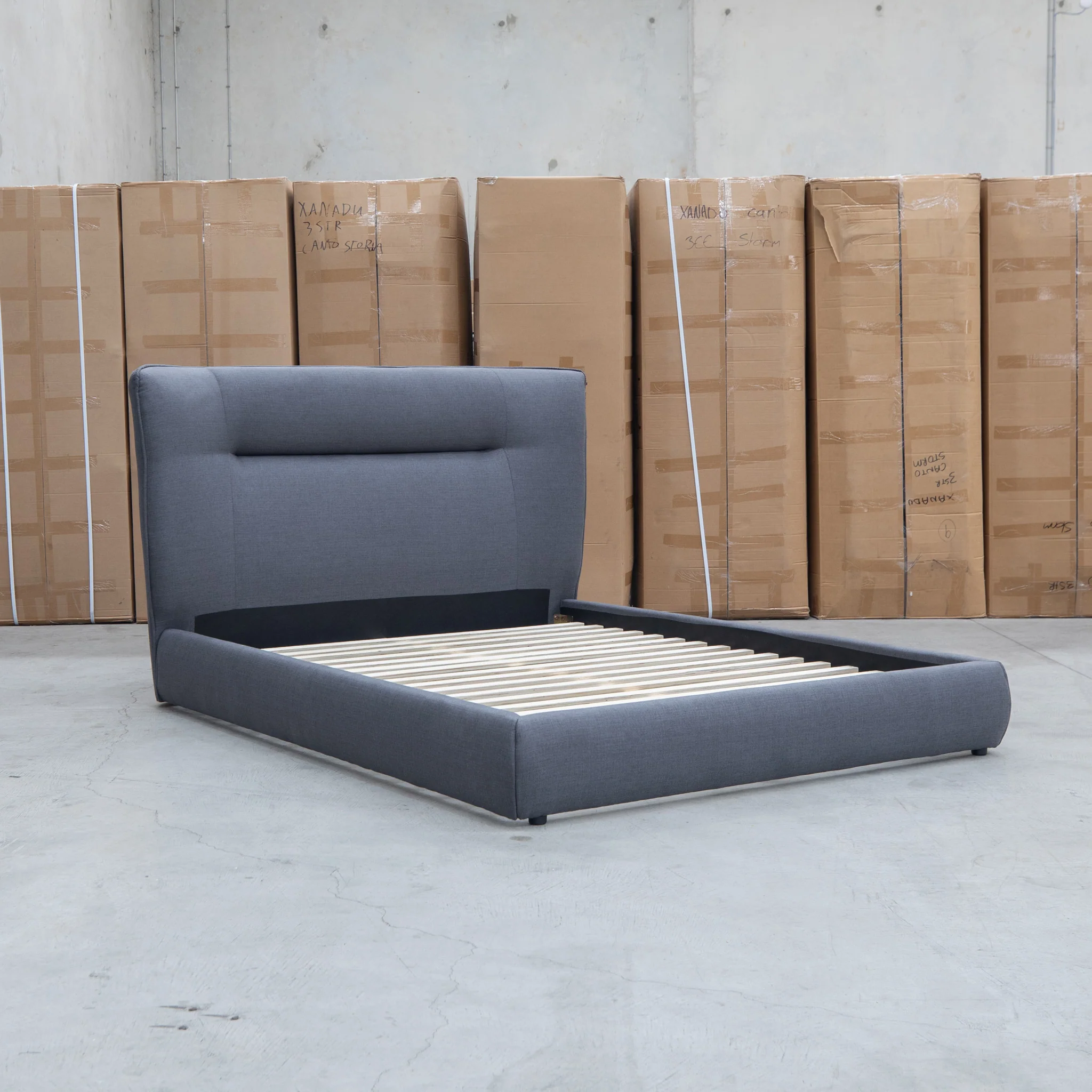 Quinn King Upholstered Bed - Charcoal - Image 5