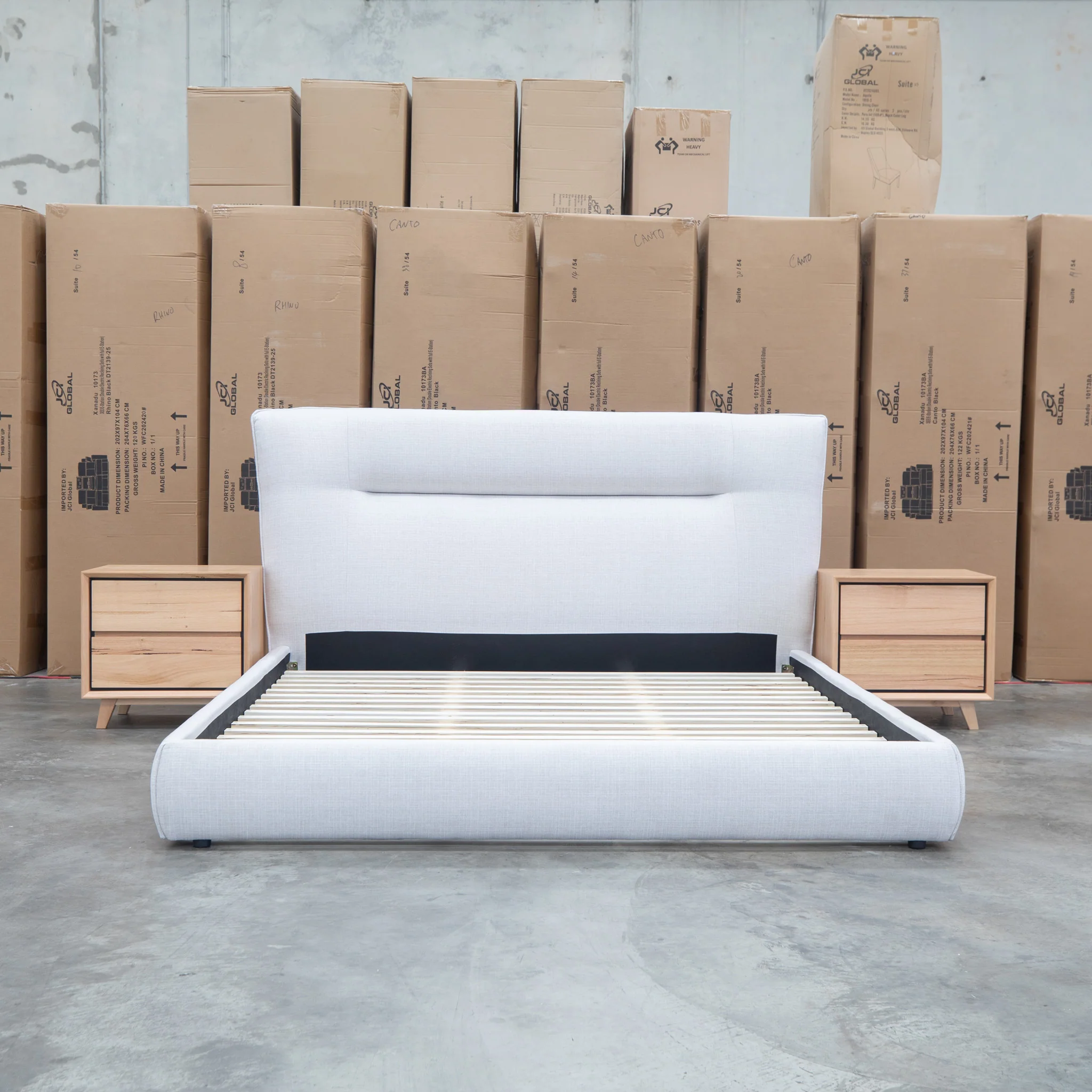 Quinn Queen Upholstered Bed - Natural - Image 4
