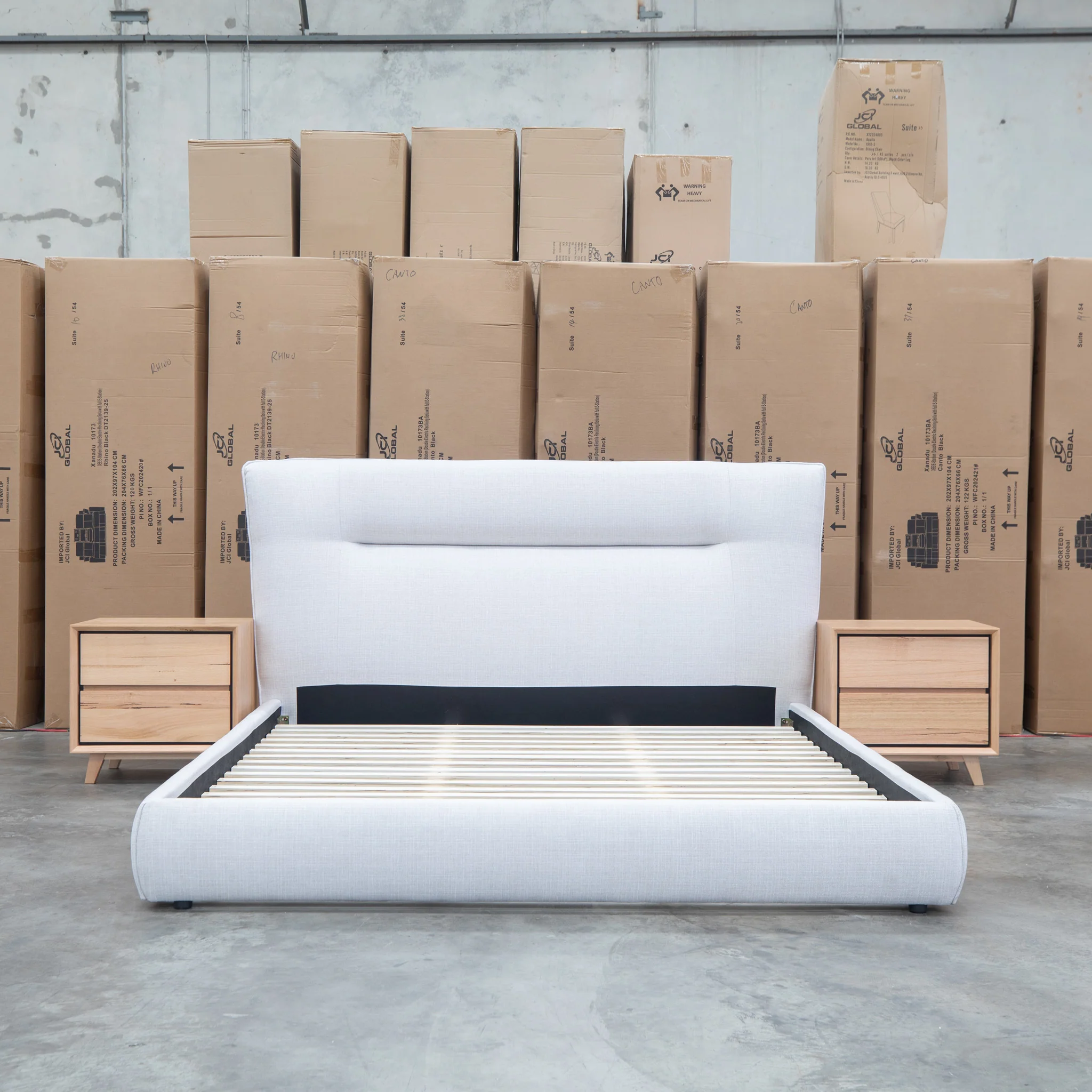 Quinn Queen Upholstered Bed - Natural - Image 3