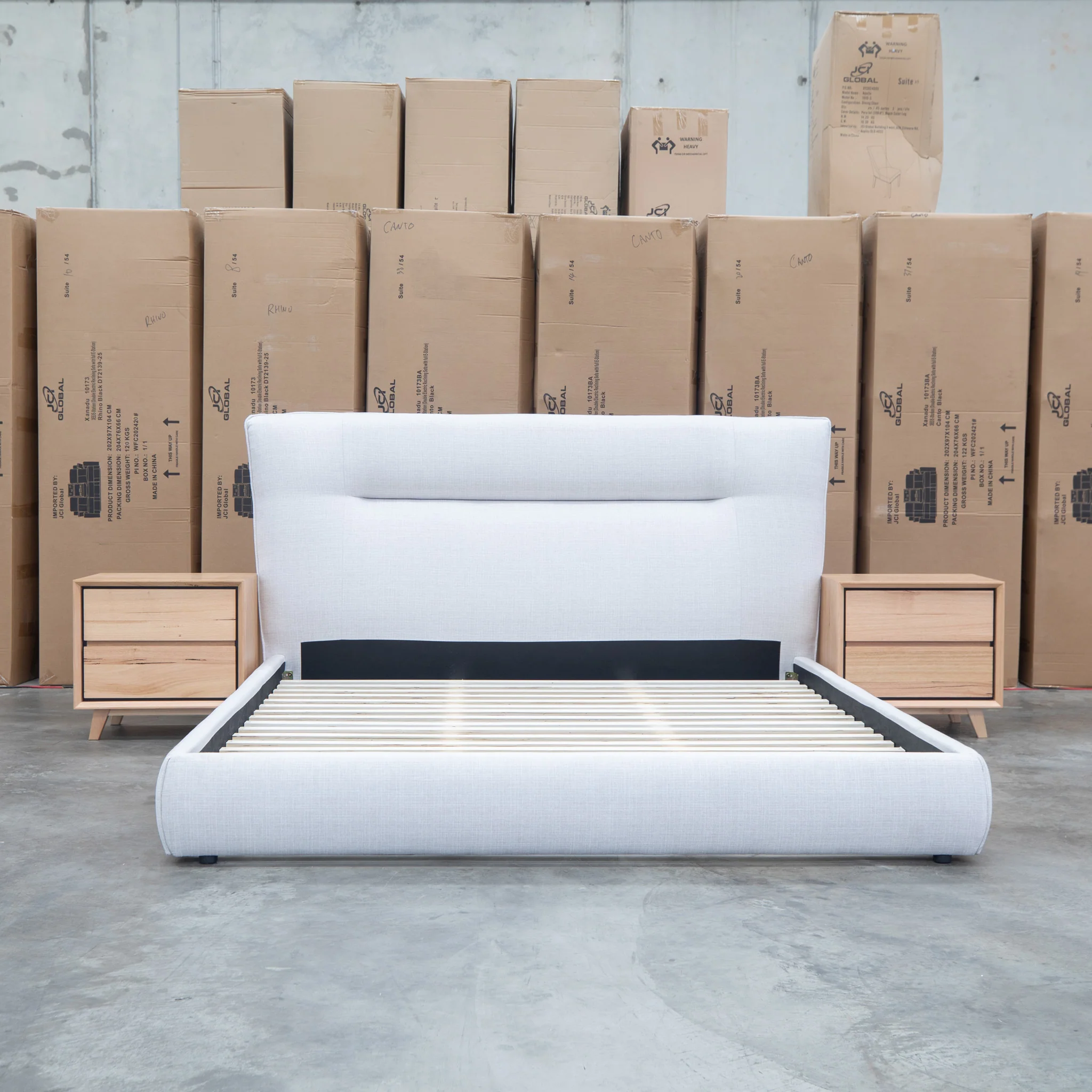 Quinn Queen Upholstered Bed - Natural - Image 2