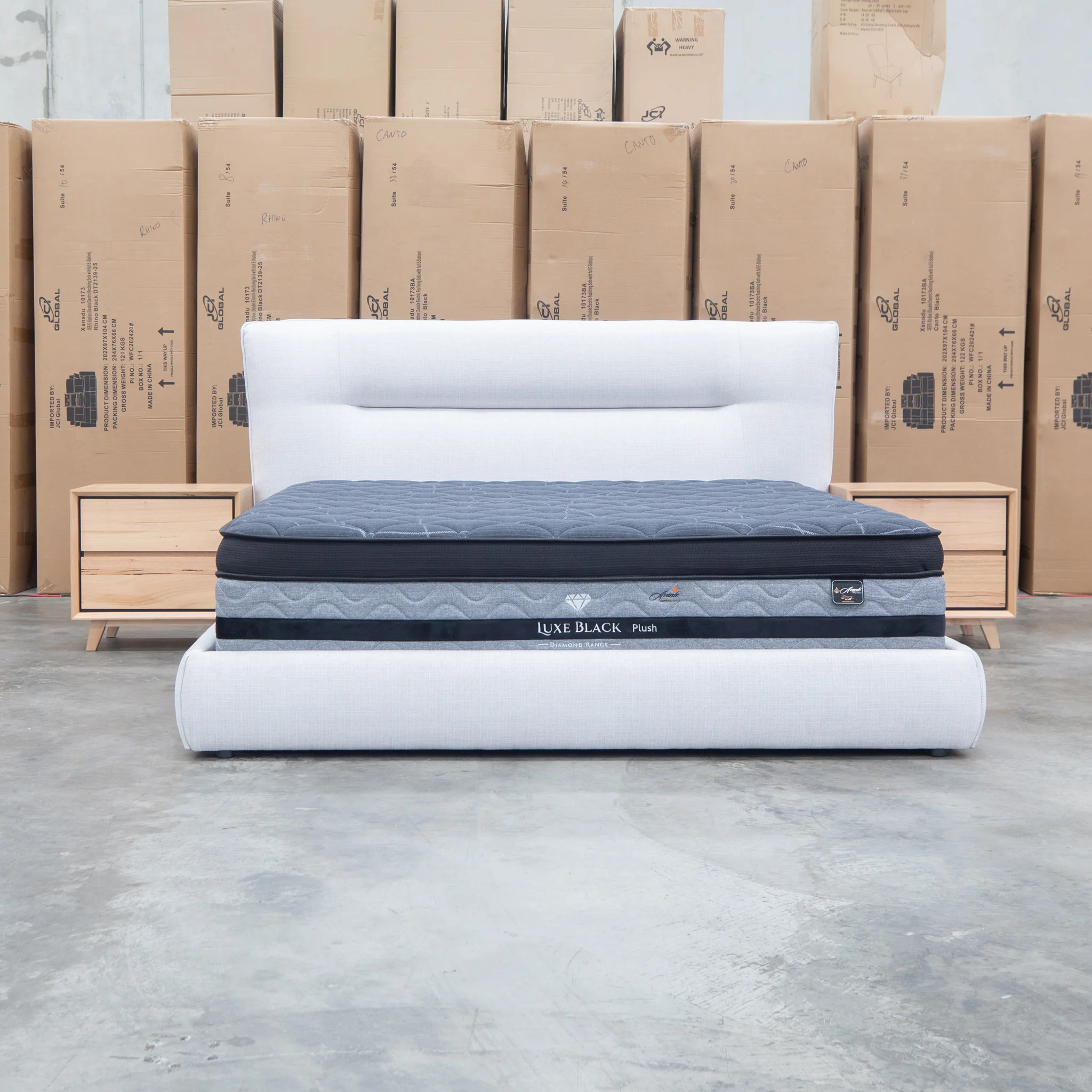 Quinn Queen Upholstered Bed - Natural - Image 12