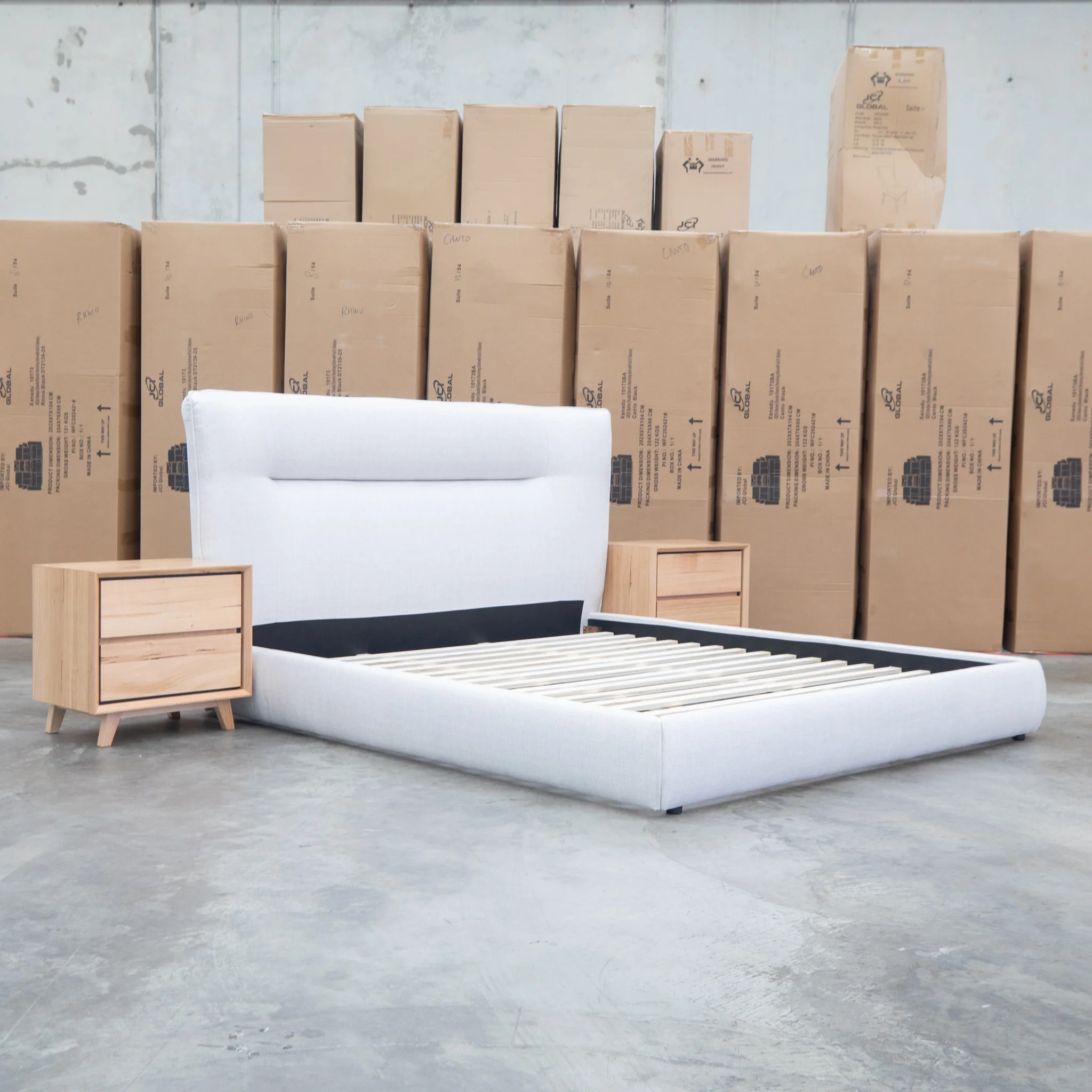 Quinn Queen Upholstered Bed - Natural - Image 9