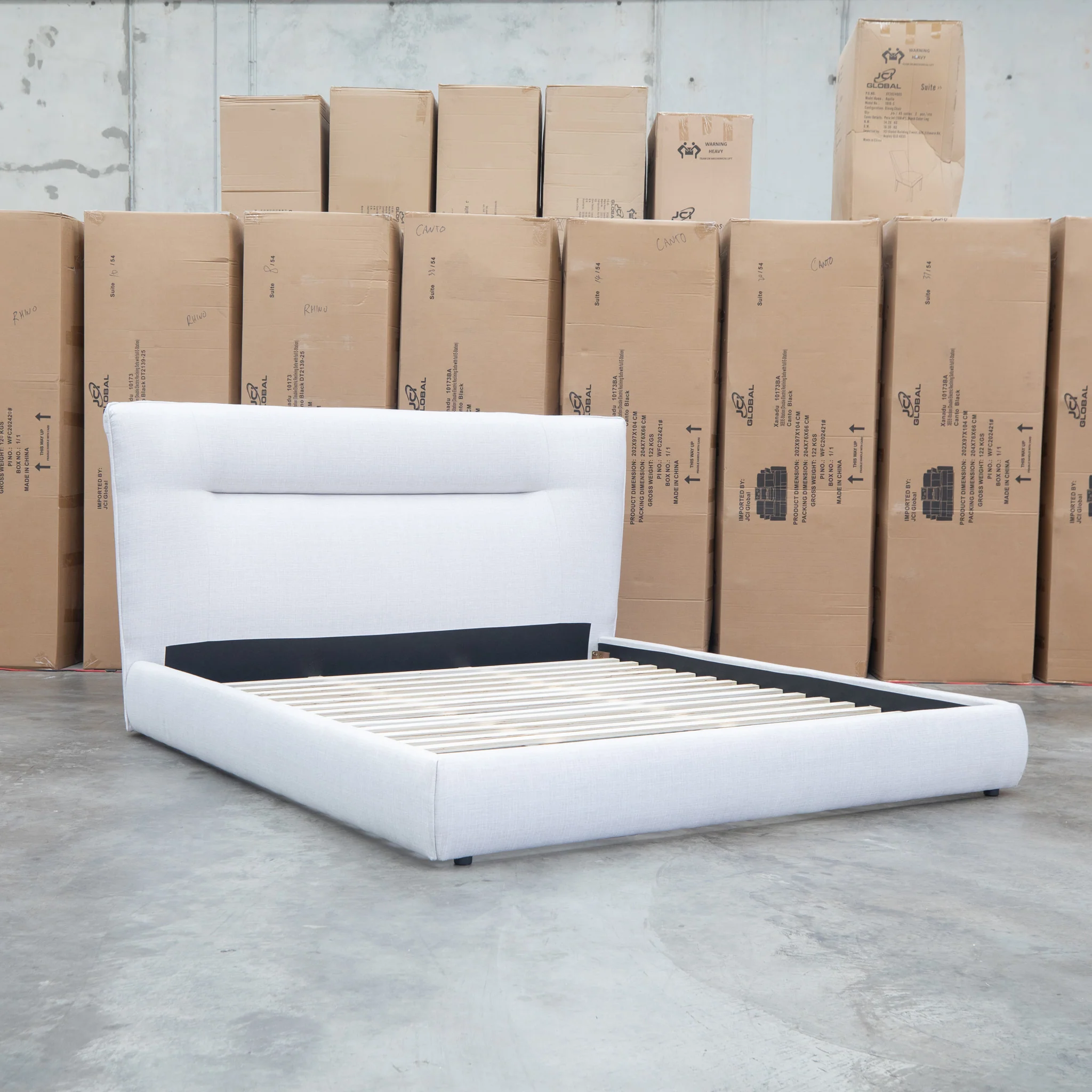 Quinn Queen Upholstered Bed - Natural - Image 6