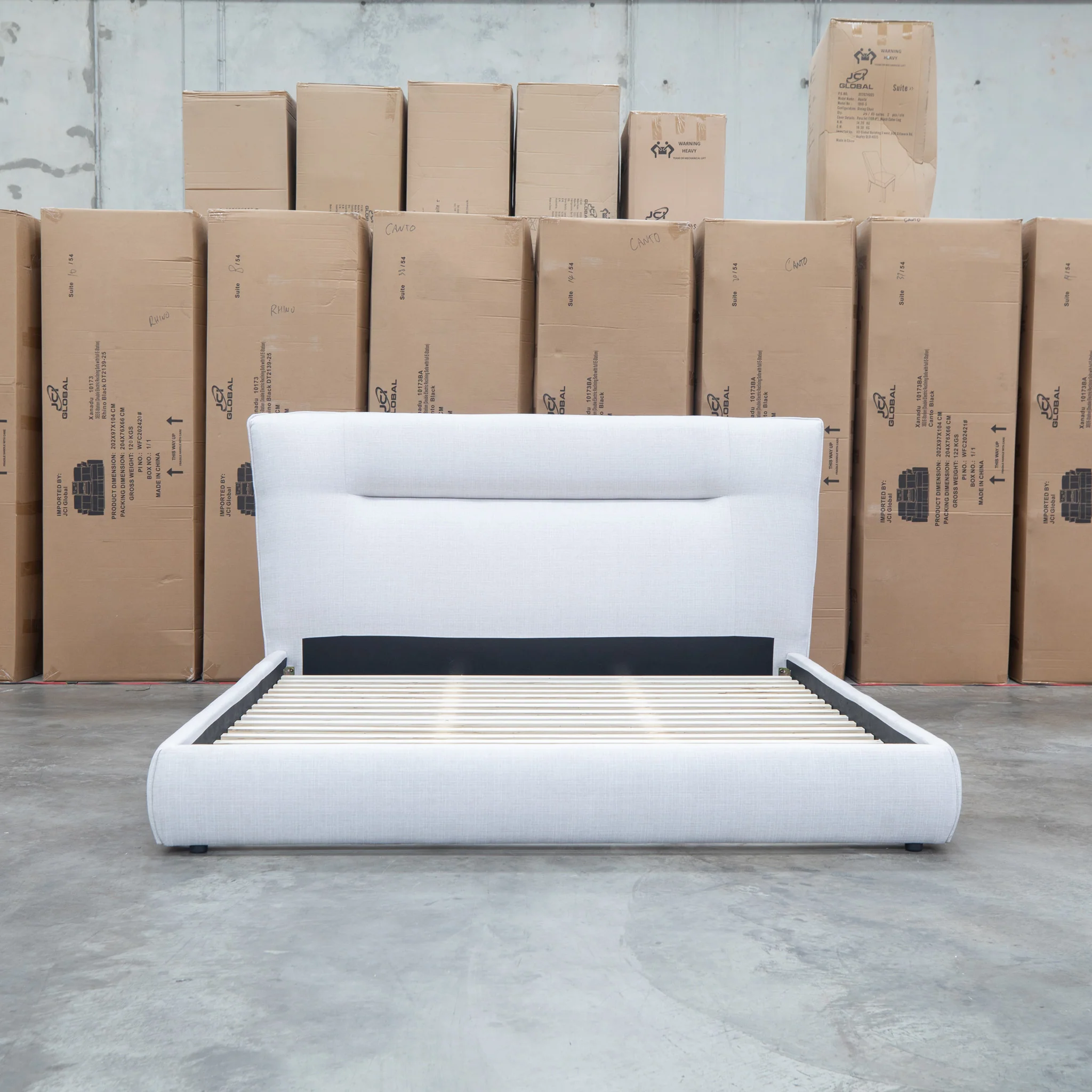 Quinn Queen Upholstered Bed - Natural - Image 5