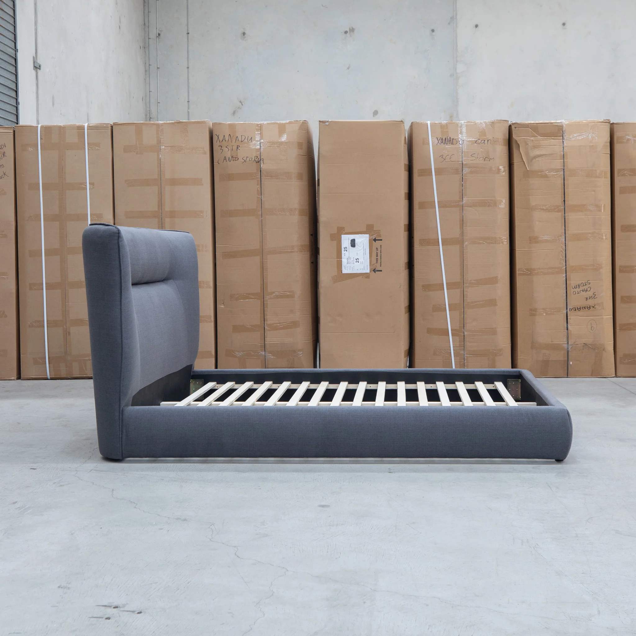 Quinn Queen Upholstered Bed - Charcoal - Image 7