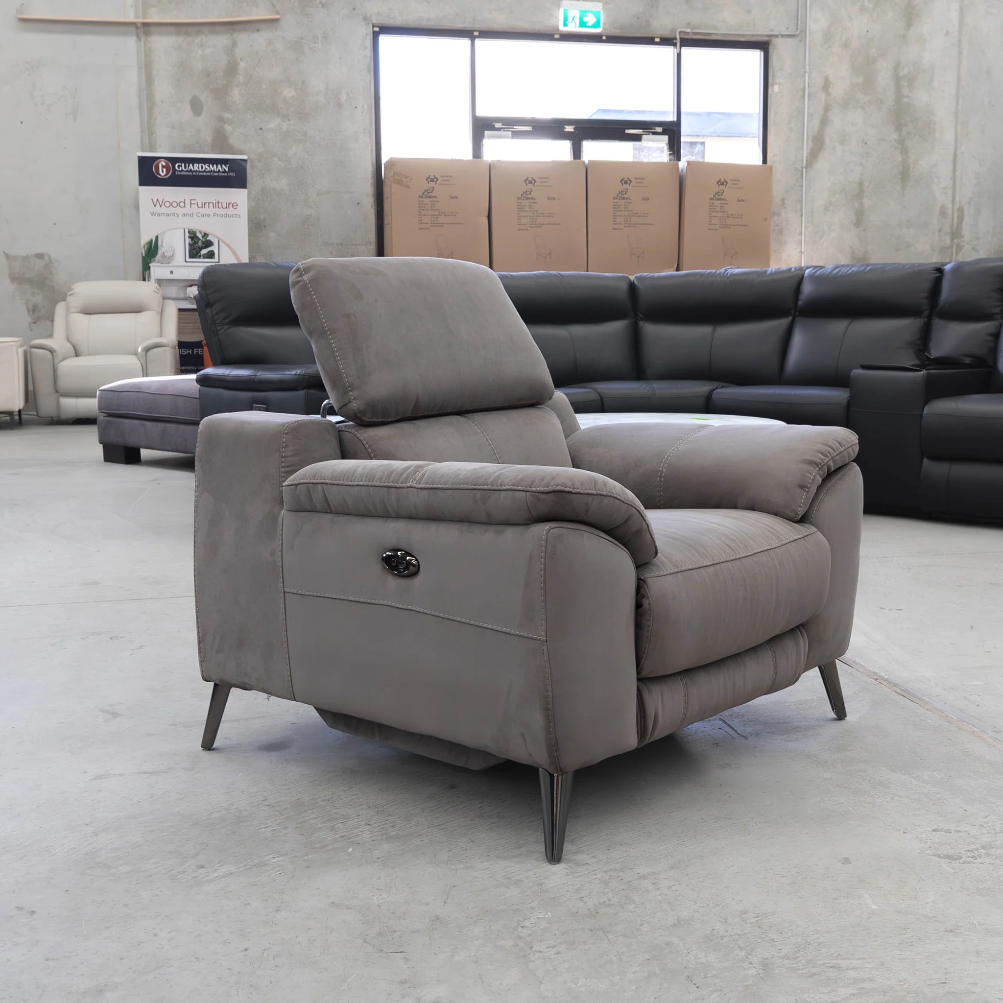 RS-11485 Single Recliner - Dark Grey - Floor Stock - Image 6