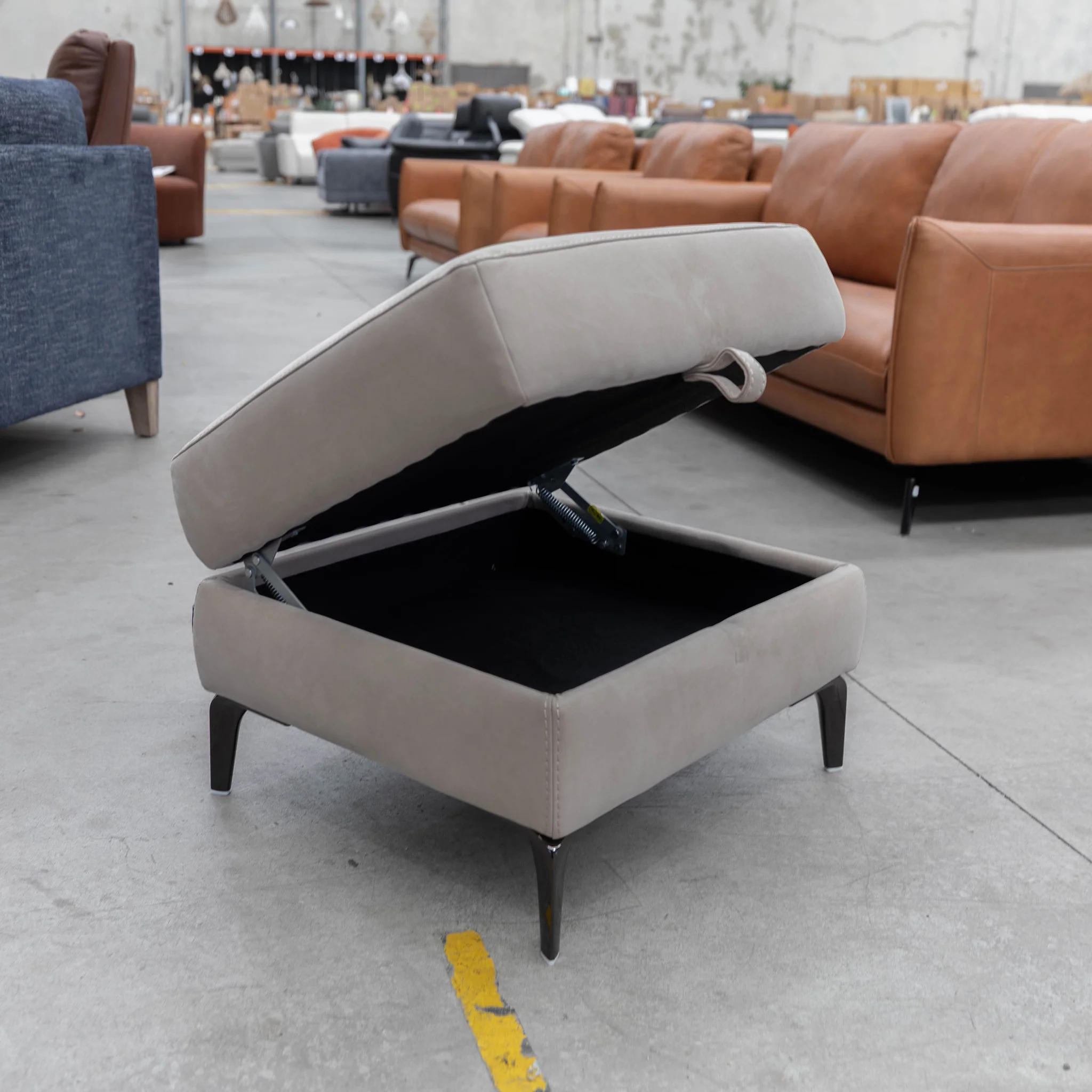 RS-13250-PR Square ottoman - Light Khaki - Floor Stock - Image 2