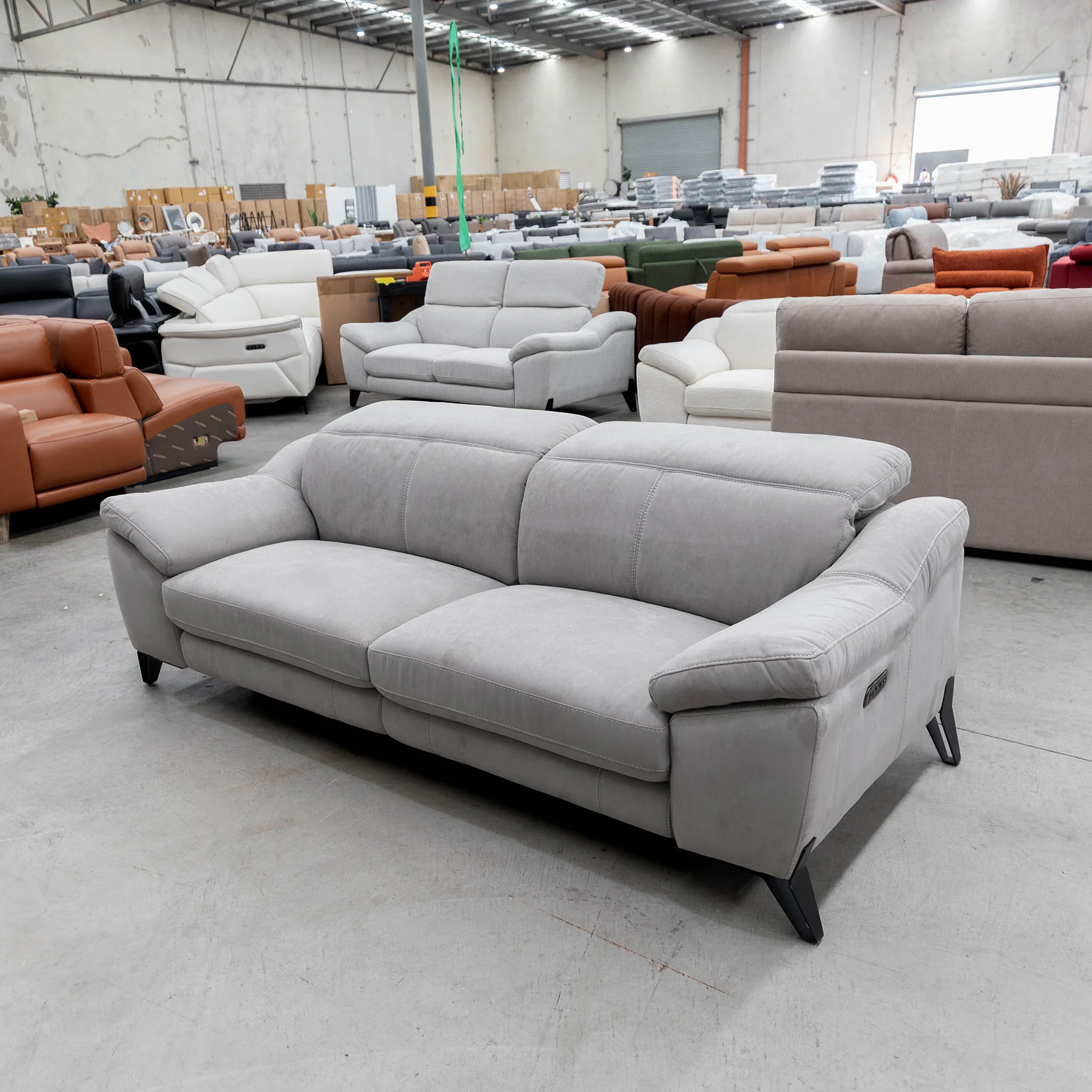 RS-B0336-PR 2.5 seat dual motor electric recliner lounge - Silver Grey - Floor Stock - Image 5