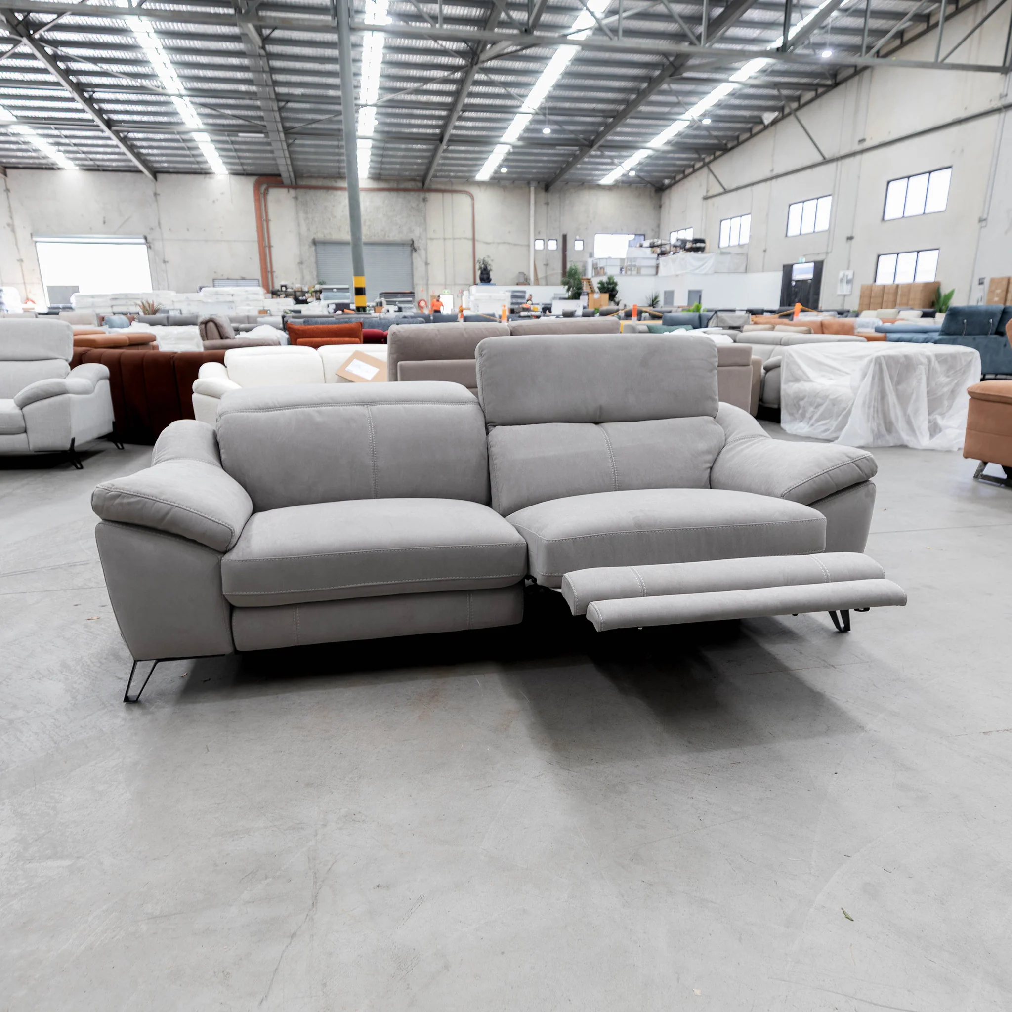 RS-B0336-PR 2.5 seat dual motor electric recliner lounge - Silver Grey - Floor Stock - Image 6