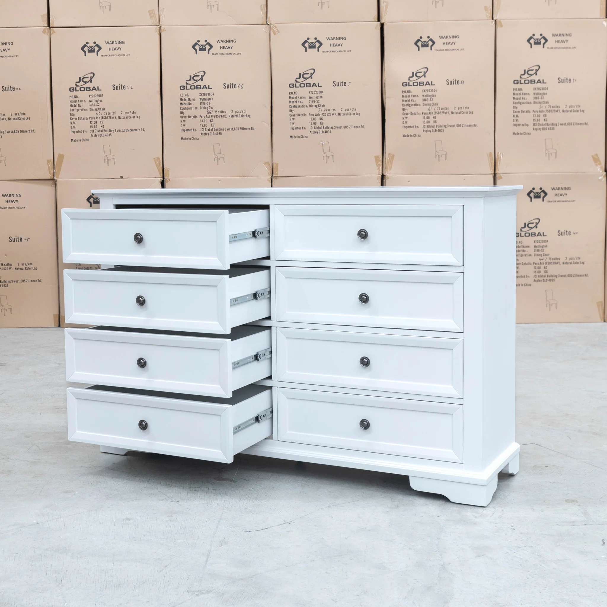Sala 8 Drawer Hardwood Dresser - Image 6
