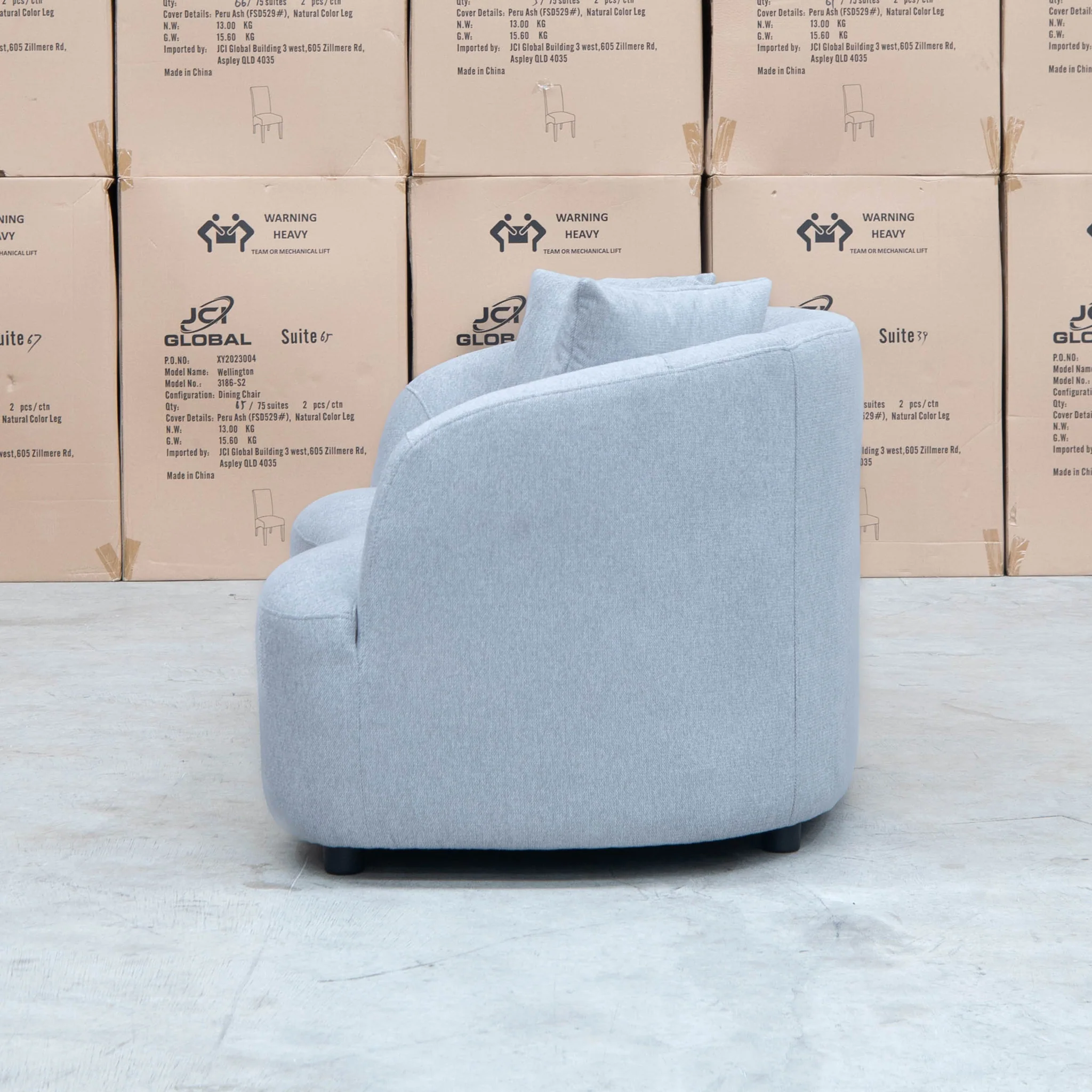 Santorini Curved Two Seat Sofa - Lance Silver - Image 4