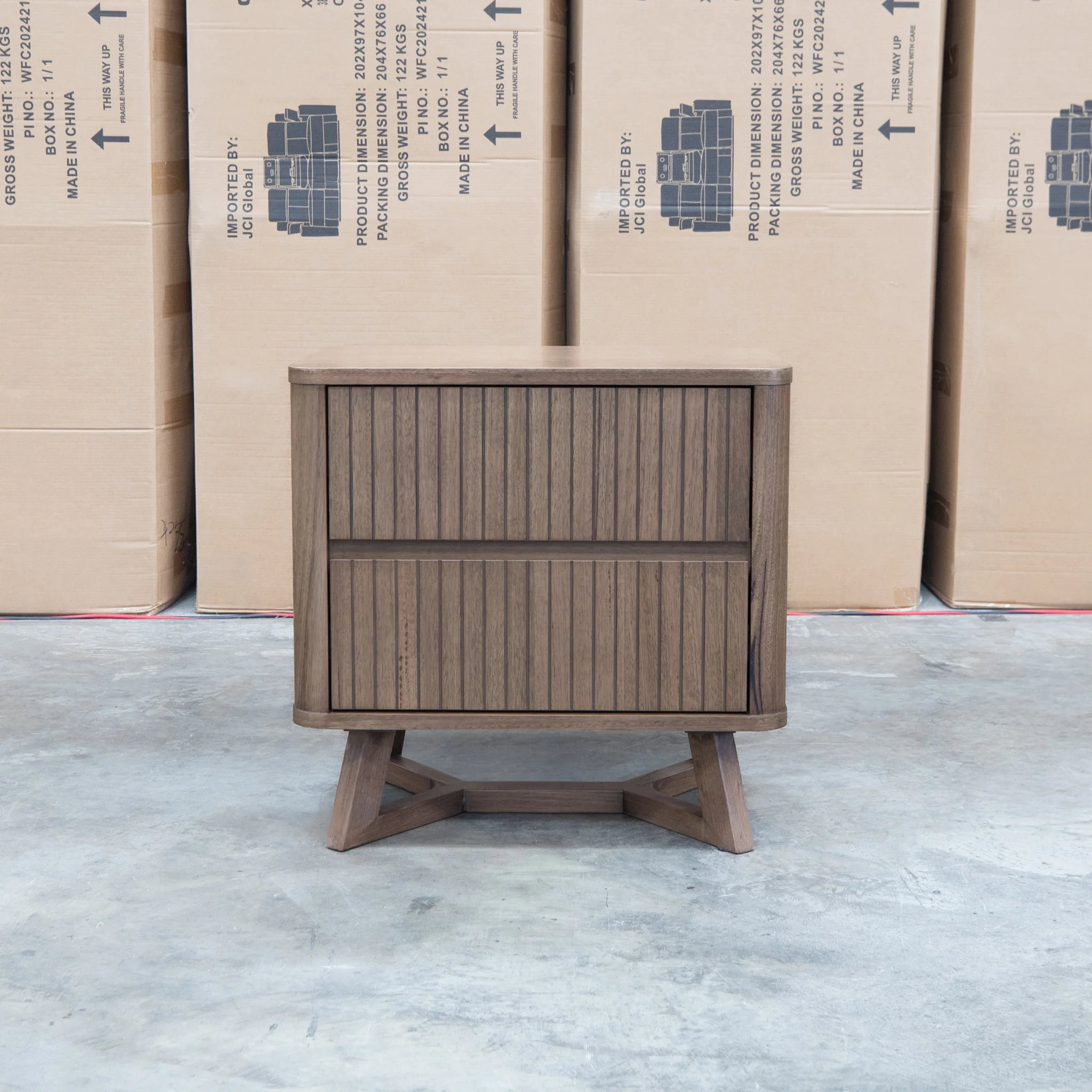 Santos Messmate Two Drawer Bedside - Aussie Smoke