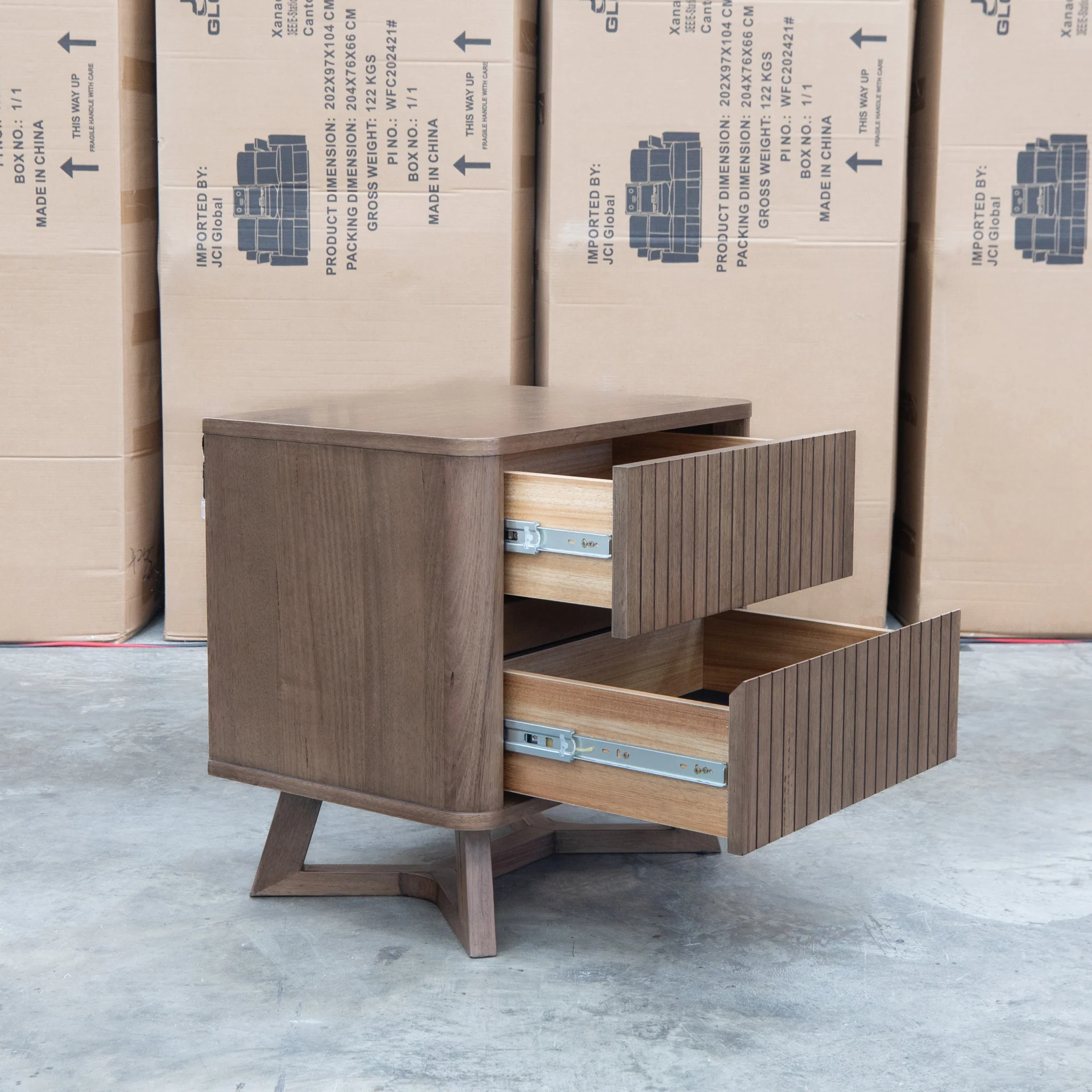 Santos Messmate Two Drawer Bedside - Aussie Smoke - Image 6