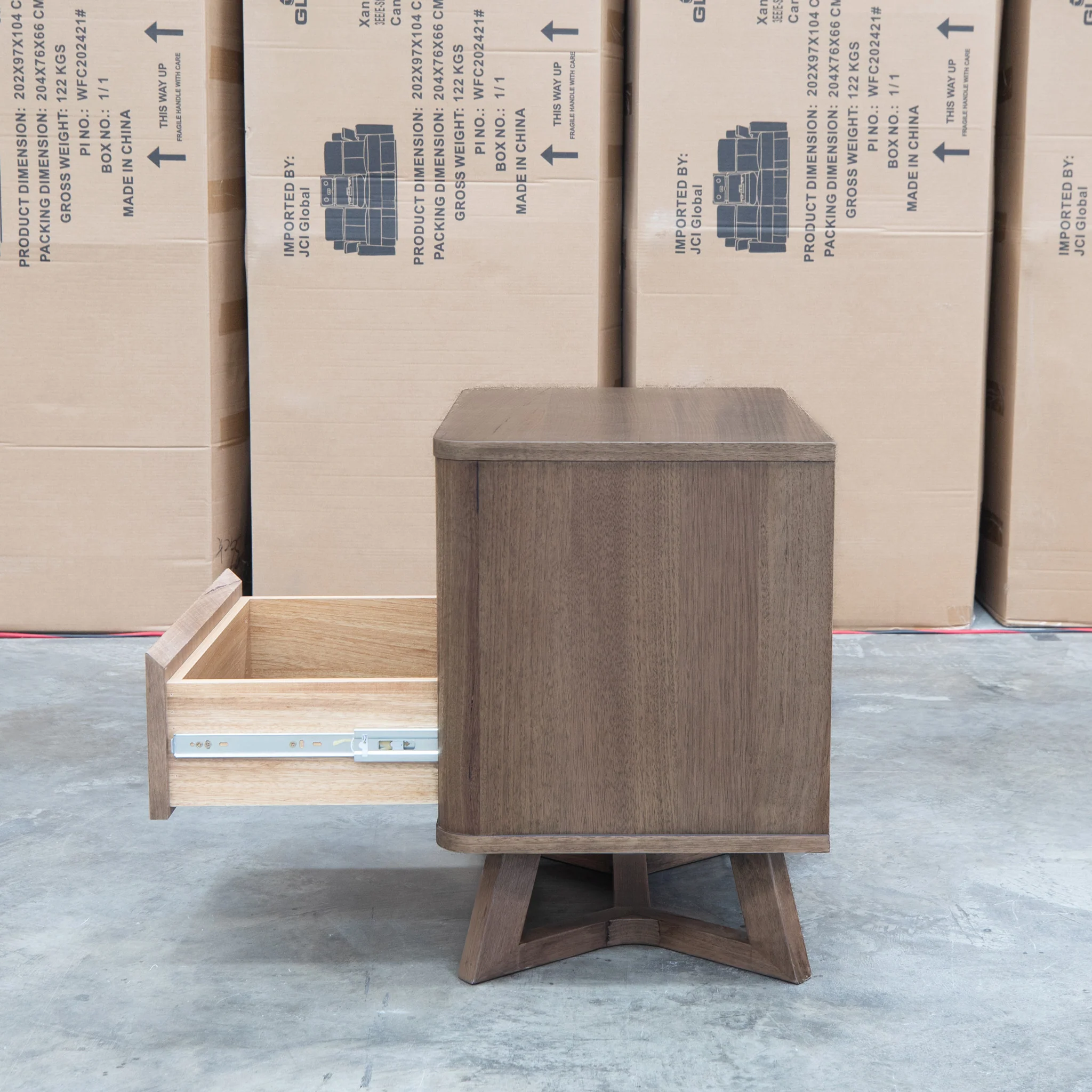 Santos Messmate Two Drawer Bedside - Aussie Smoke - Image 8