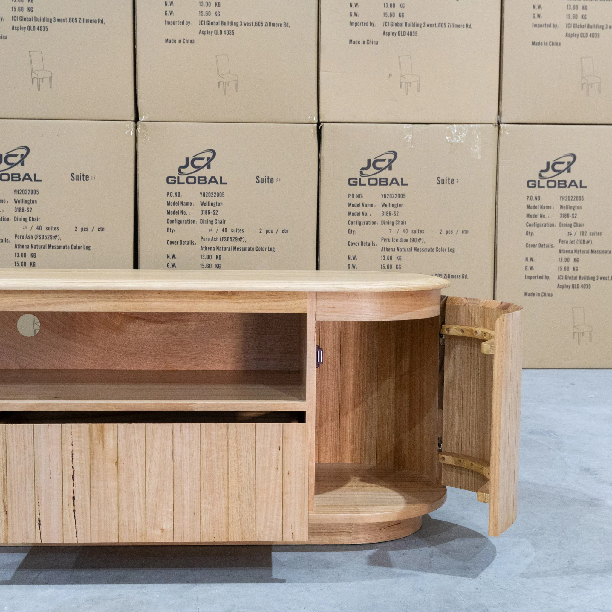 Semillon New Zealand Ash 2 Drawer Entertainment Unit - Natural - Image 10