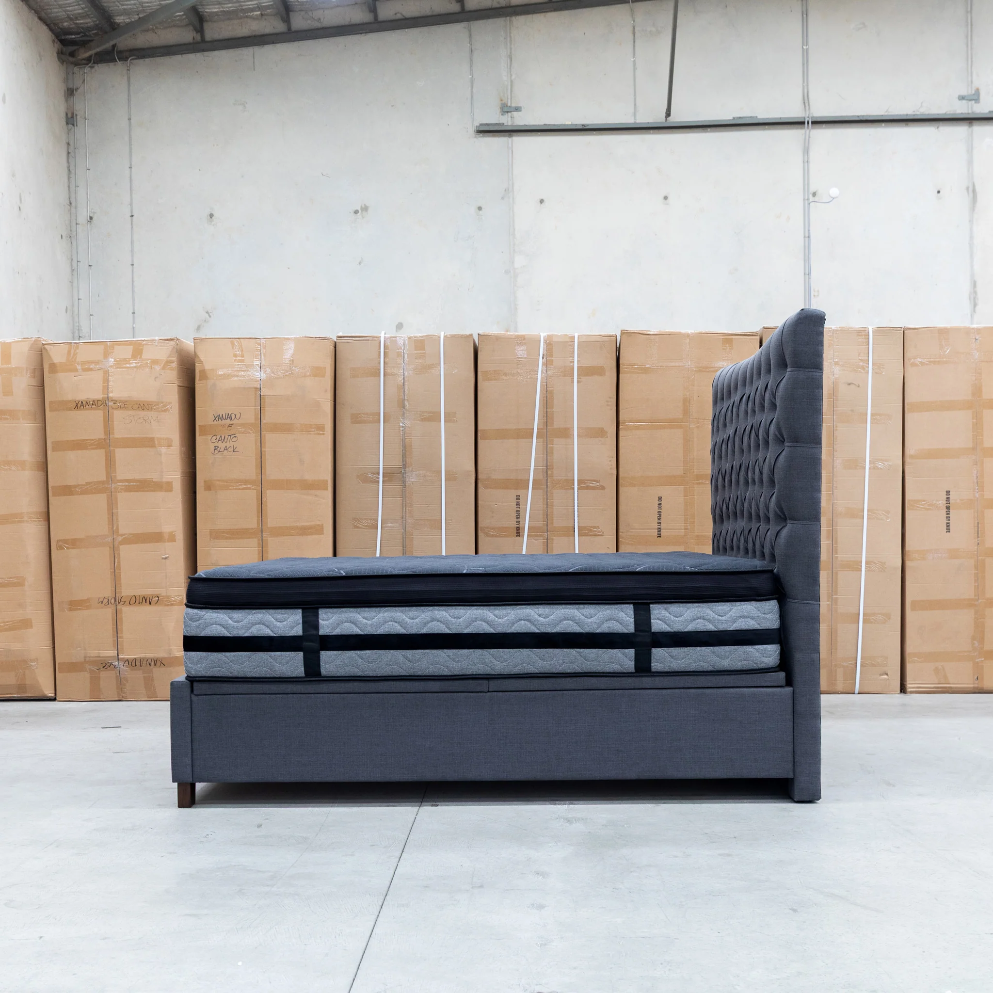 Sloane Queen Fabric Gas Lift Bed - Charcoal - Image 12