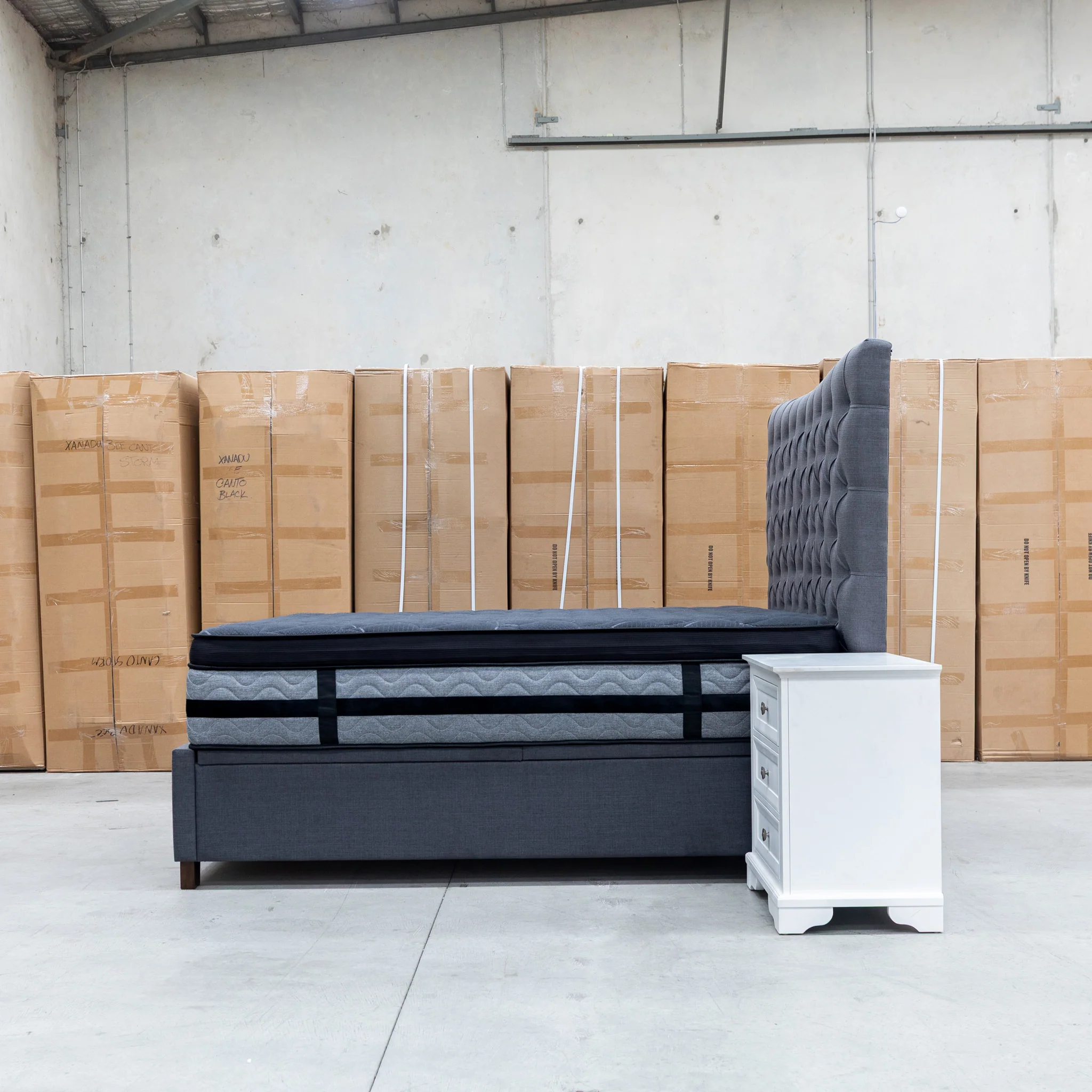 Sloane Queen Fabric Gas Lift Bed - Charcoal - Image 13
