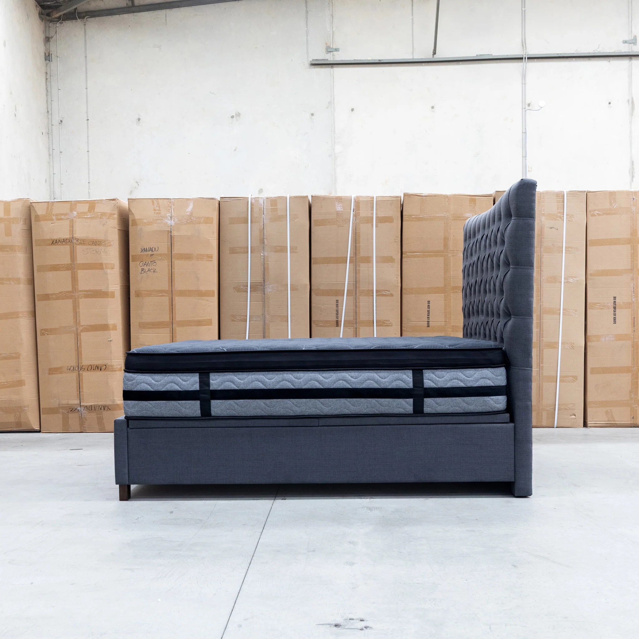 Sloane Queen Fabric Gas Lift Bed - Charcoal - Image 16