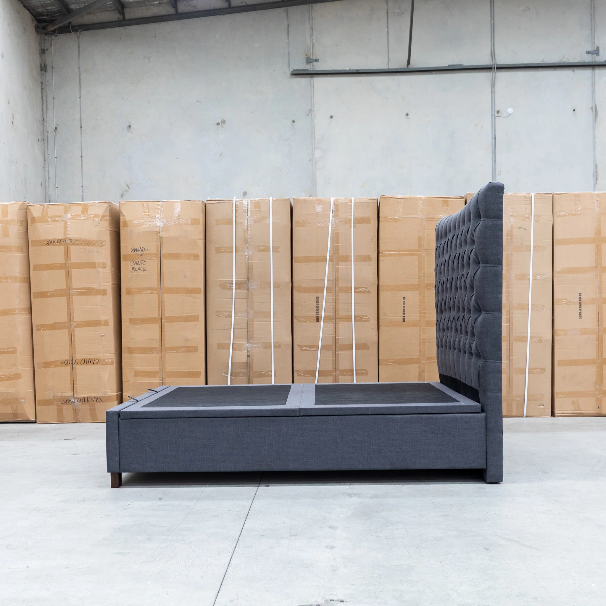 Sloane Queen Fabric Gas Lift Bed - Charcoal - Image 17
