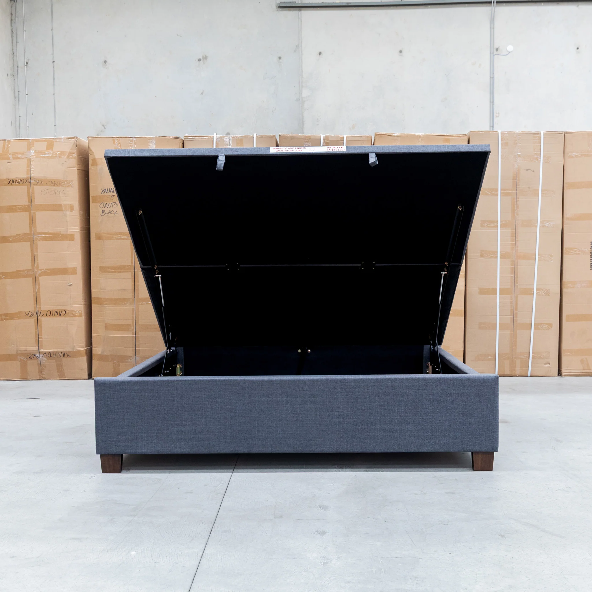 Sloane Queen Fabric Gas Lift Bed - Charcoal - Image 3