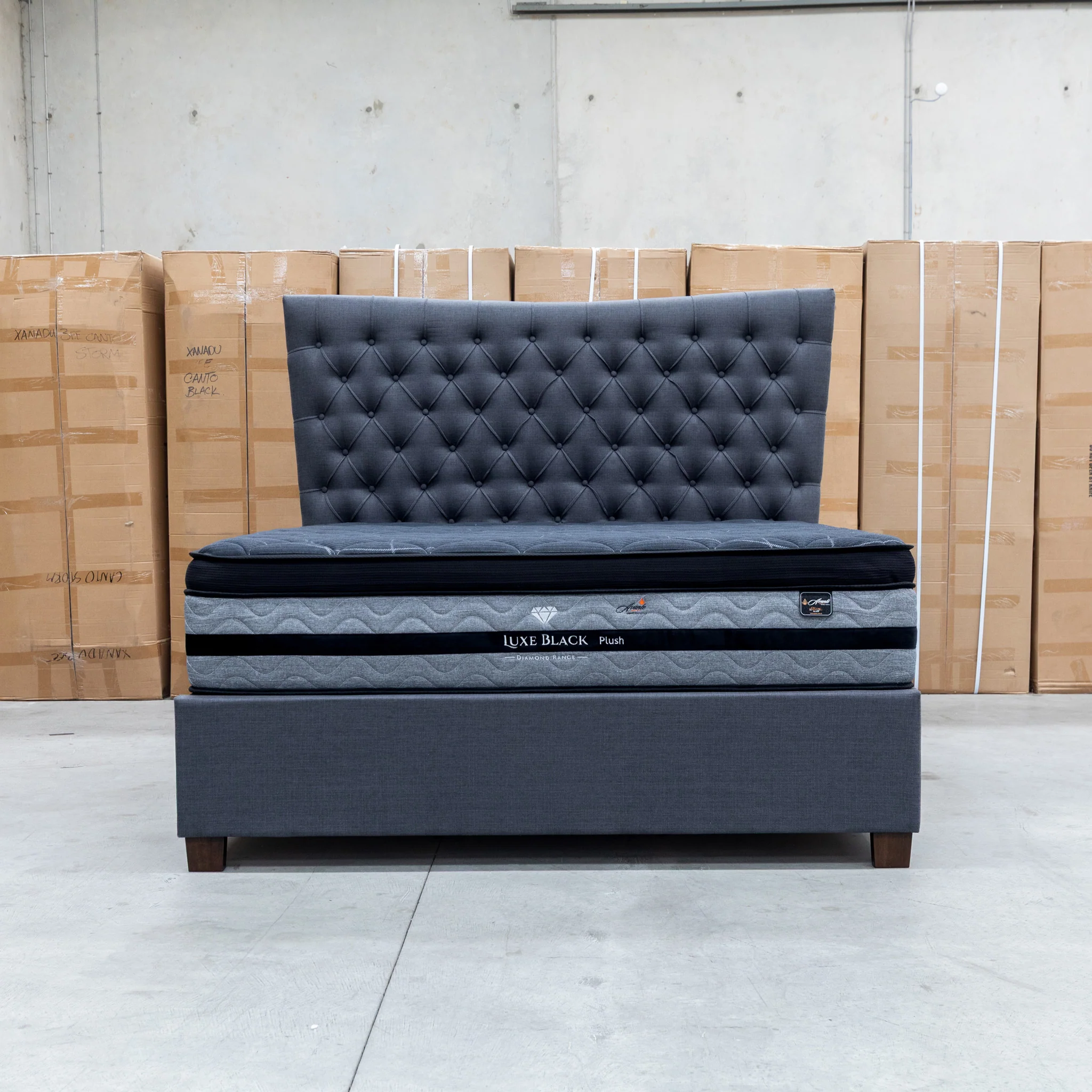 Sloane Queen Fabric Gas Lift Bed - Charcoal - Image 4