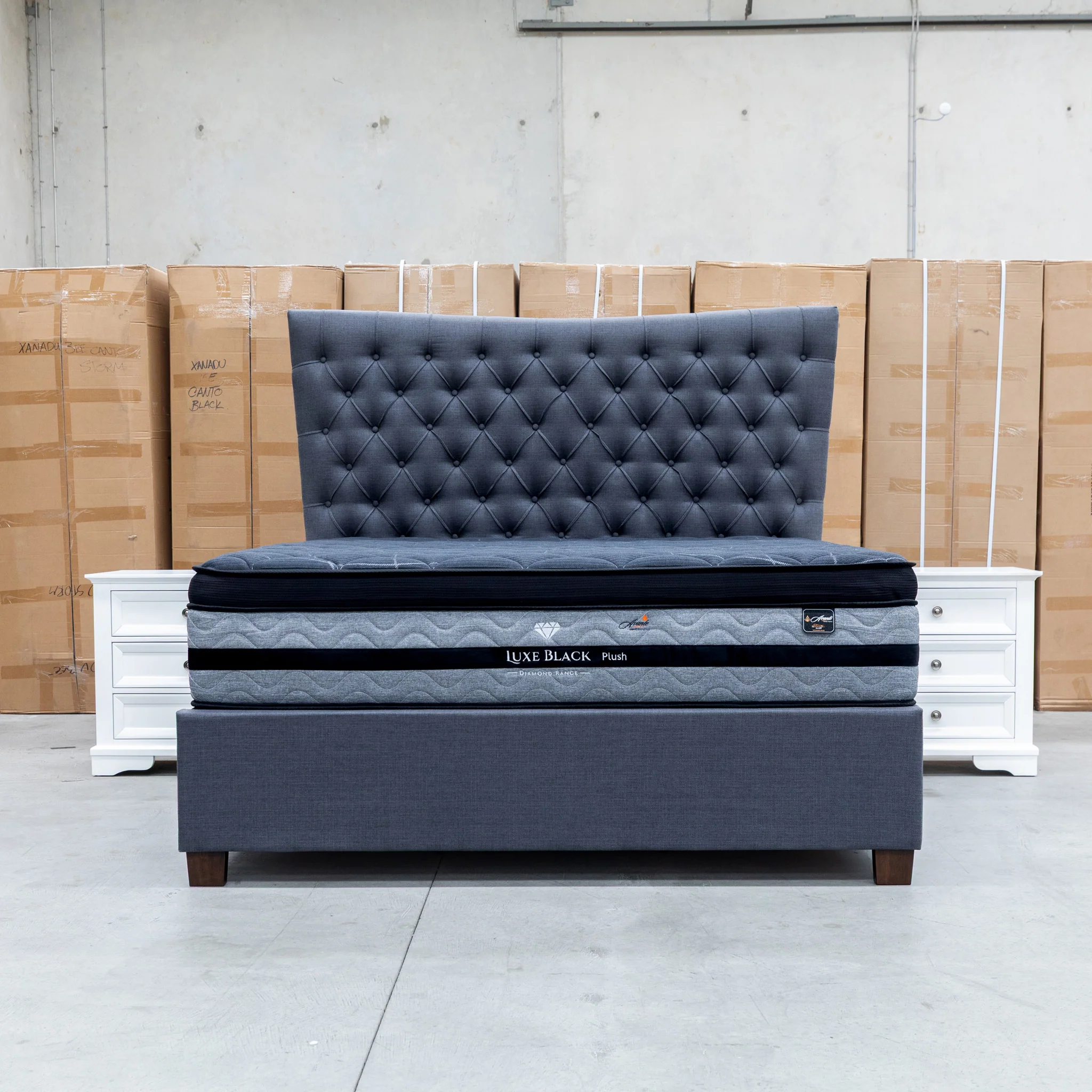 Sloane Queen Fabric Gas Lift Bed - Charcoal - Image 5