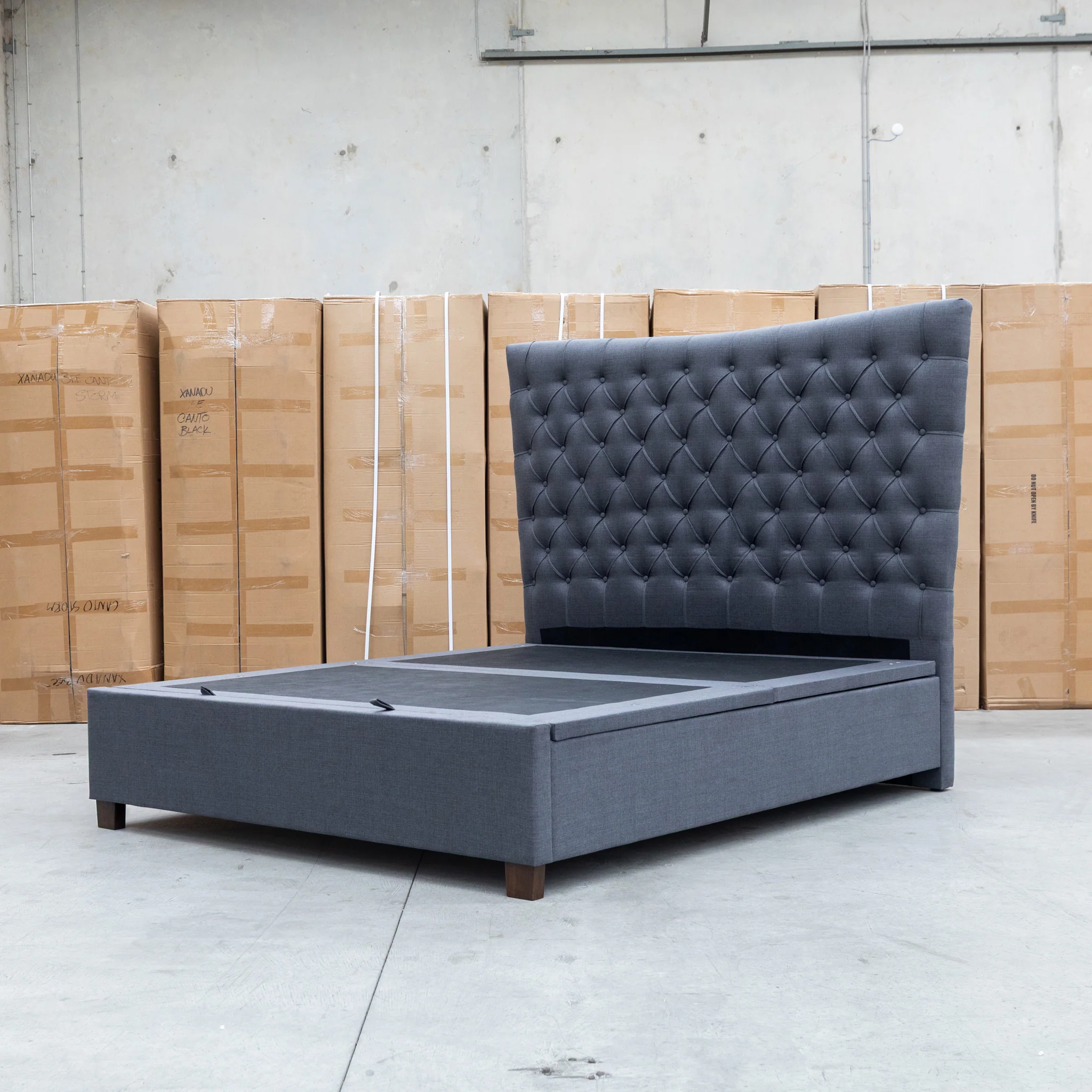 Sloane Queen Fabric Gas Lift Bed - Charcoal - Image 7