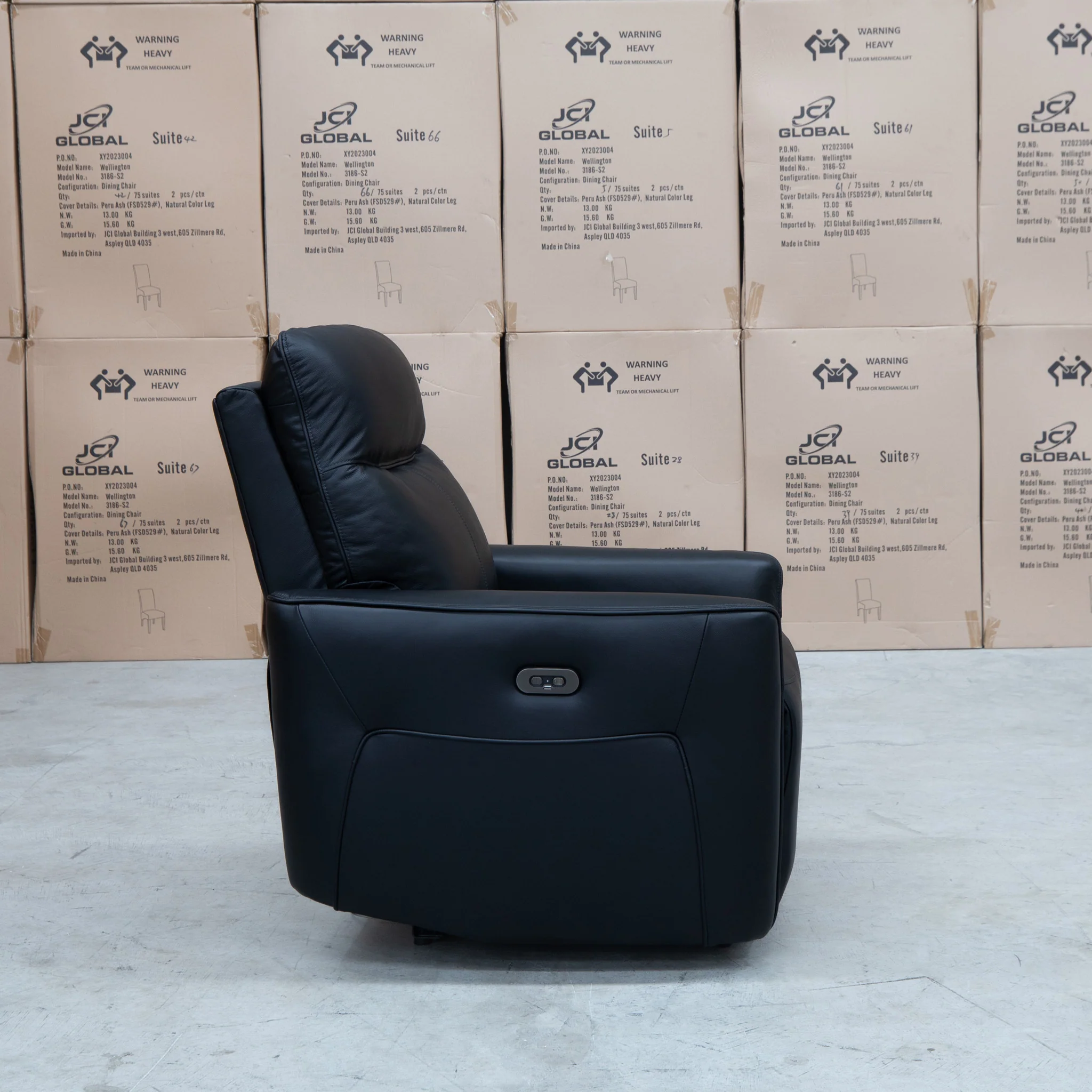 Stanford Dual-Motor Recliner - Black Leather - Image 10