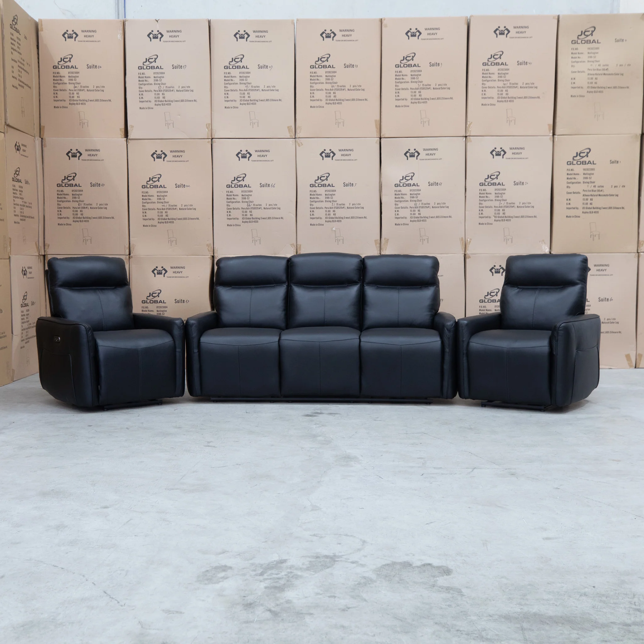 Stanford Dual-Motor Recliner - Black Leather - Image 2