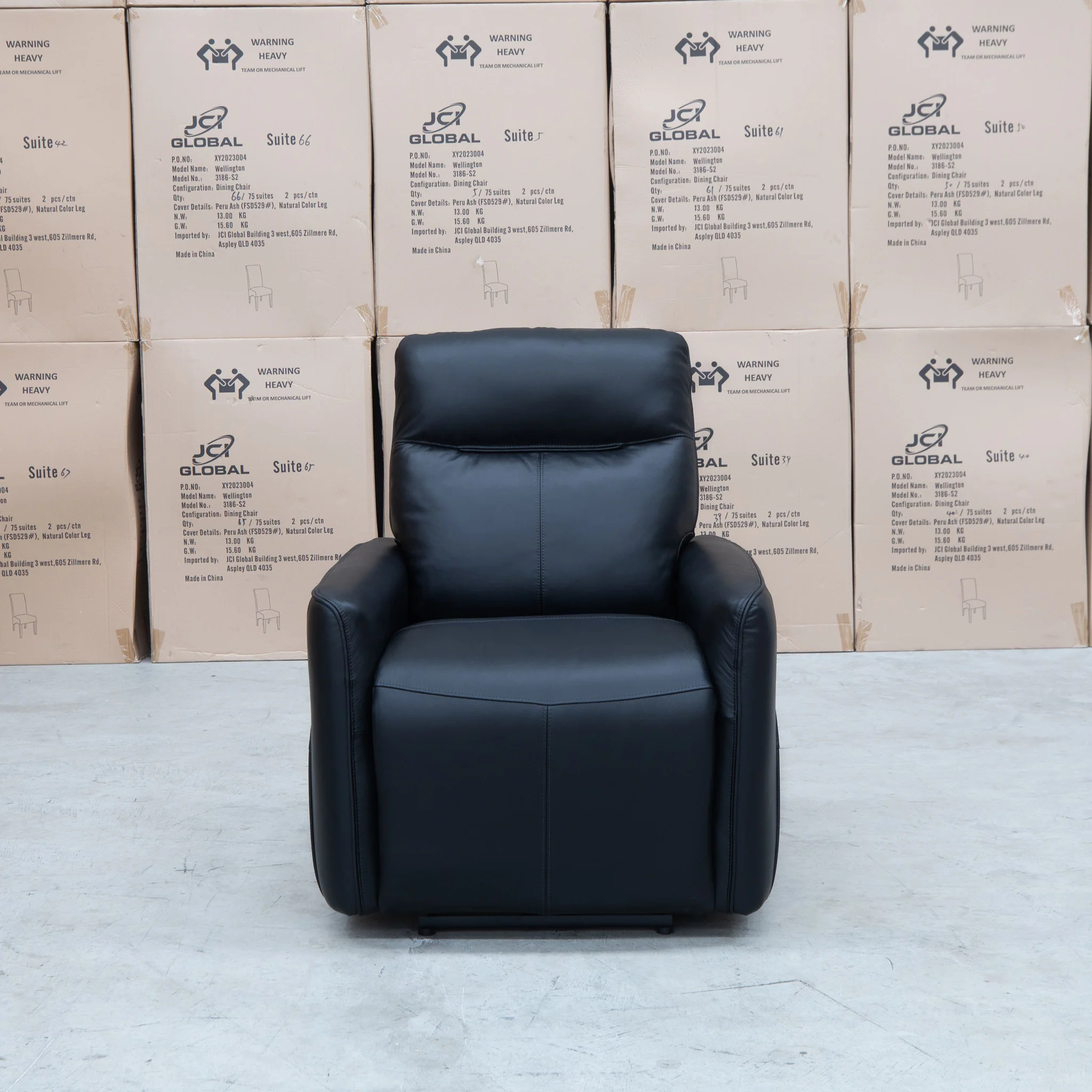Stanford Dual-Motor Recliner - Black Leather - Image 3