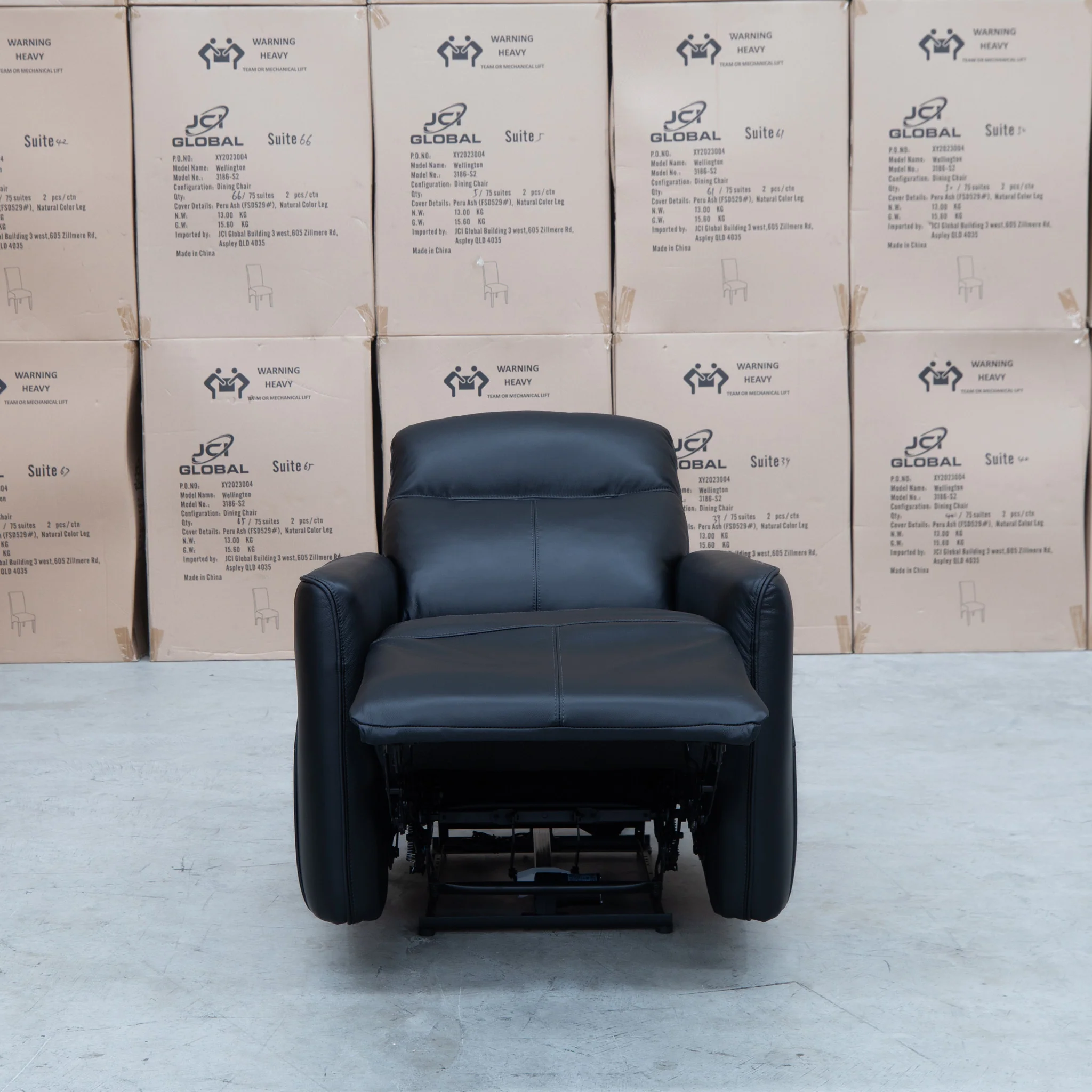 Stanford Dual-Motor Recliner - Black Leather - Image 6