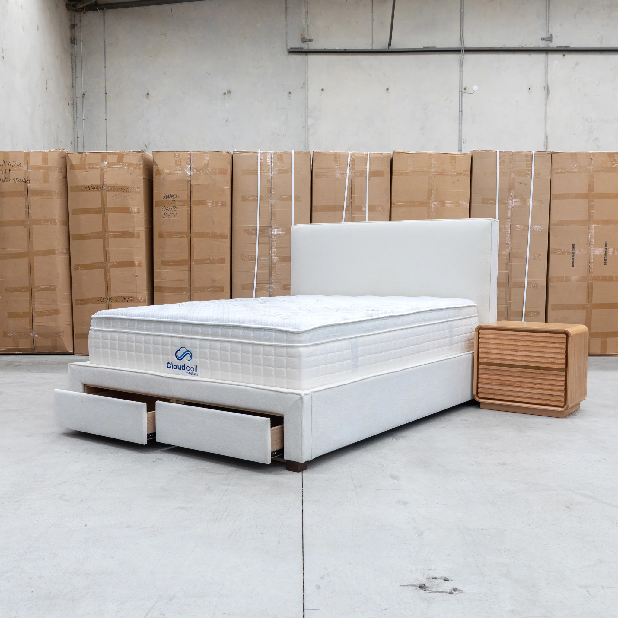 Talia Double Fabric Storage Bed - Bone - Image 10