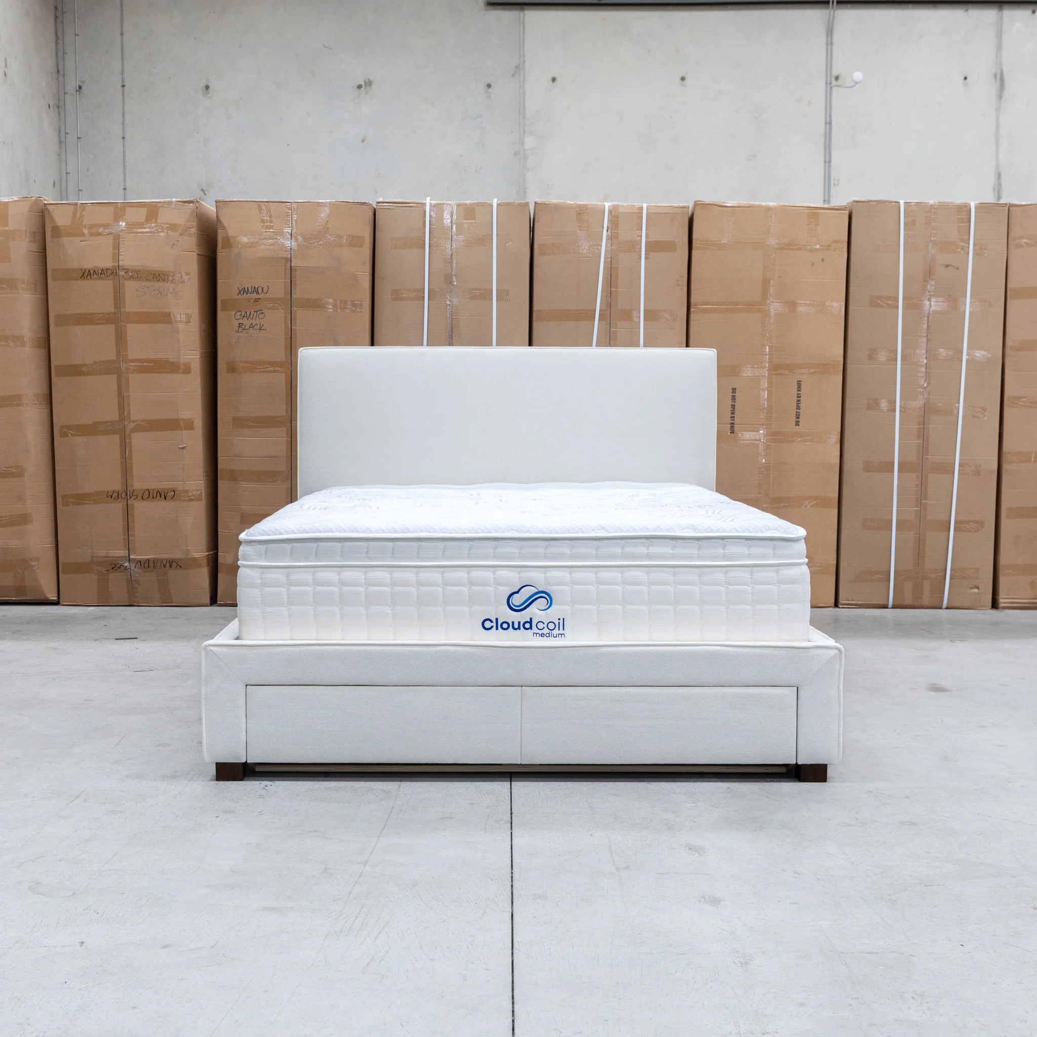 Talia Double Fabric Storage Bed - Bone - Image 7