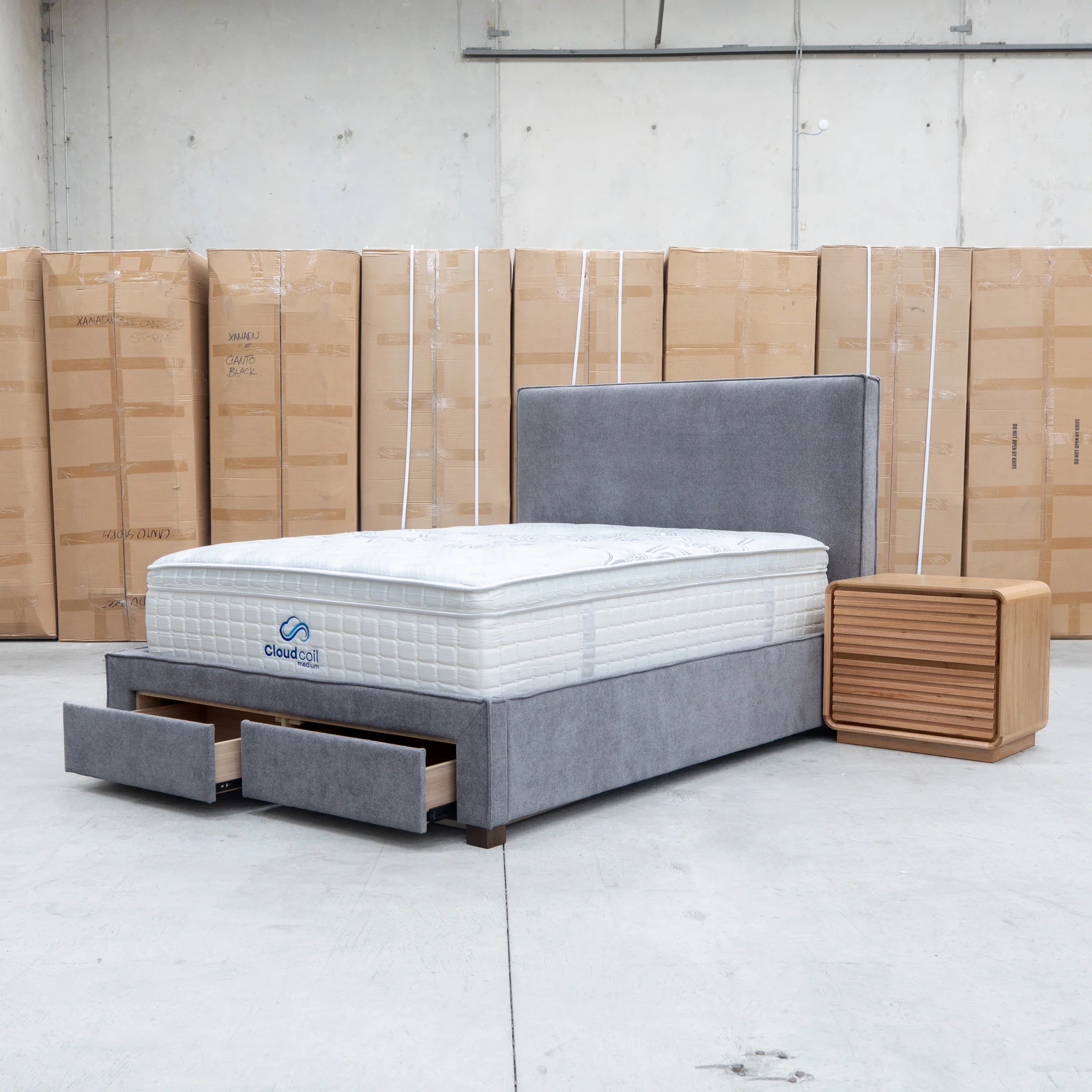 Talia Double Fabric Storage Bed - Storm - Image 10