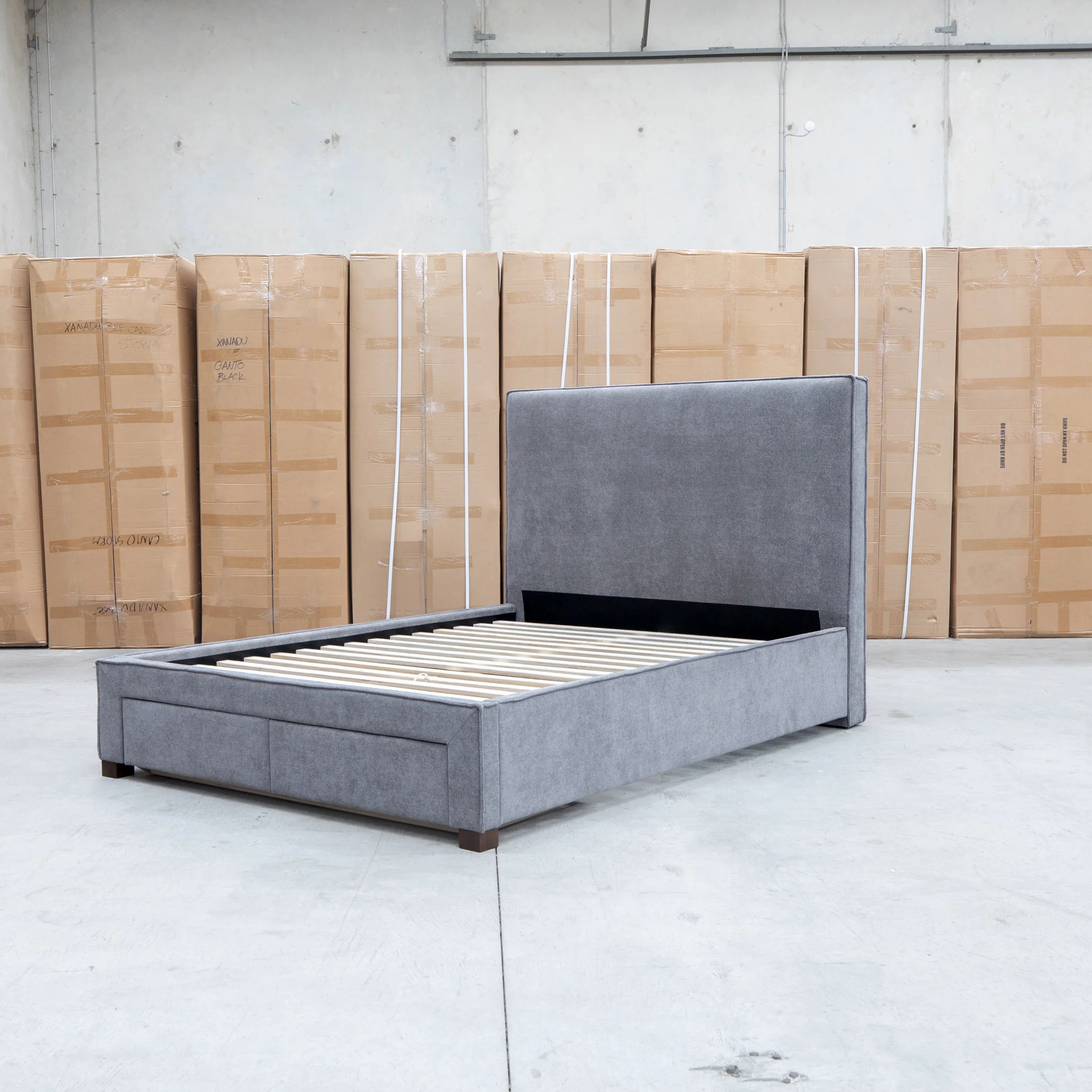 Talia Double Fabric Storage Bed - Storm - Image 13