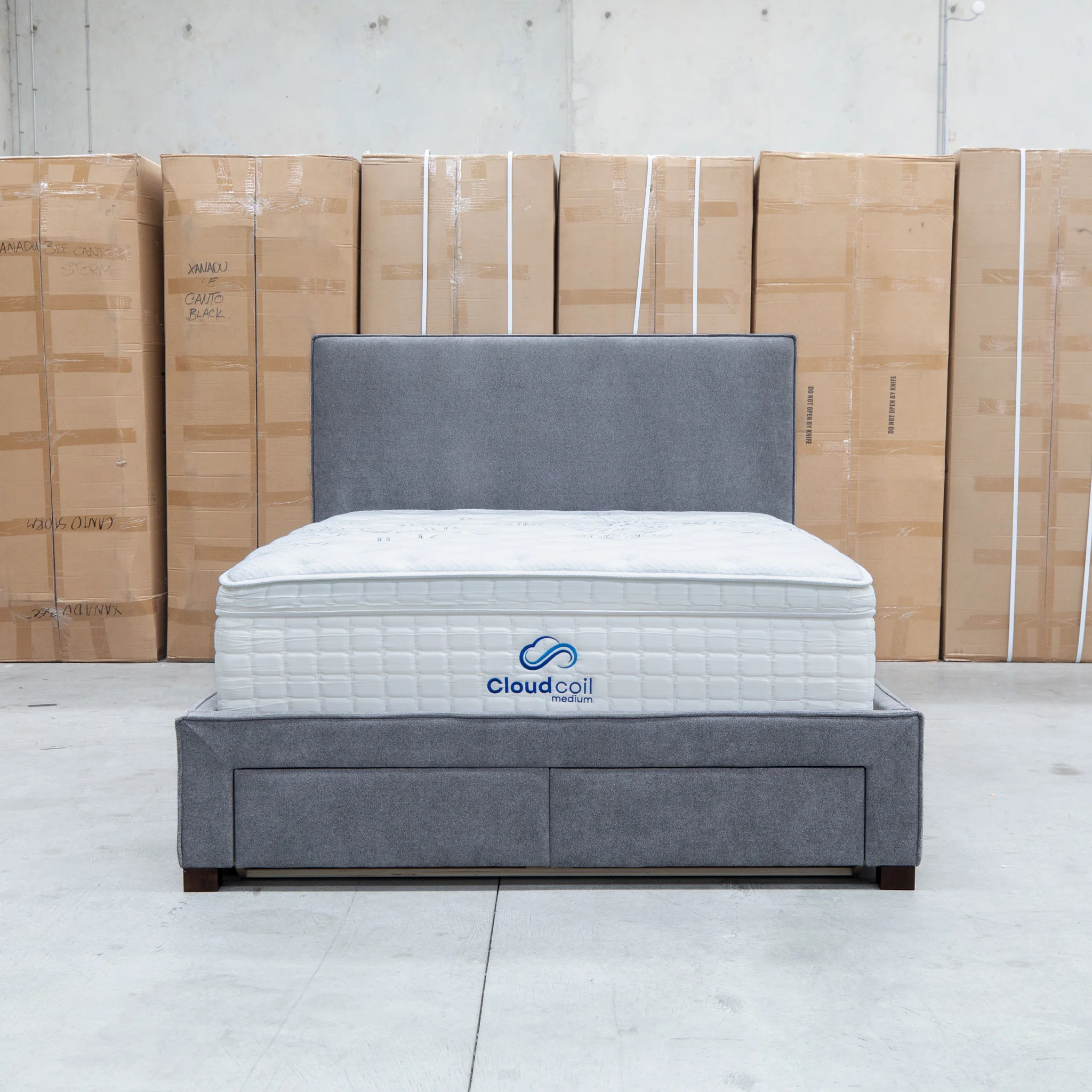 Talia Double Fabric Storage Bed - Storm - Image 6