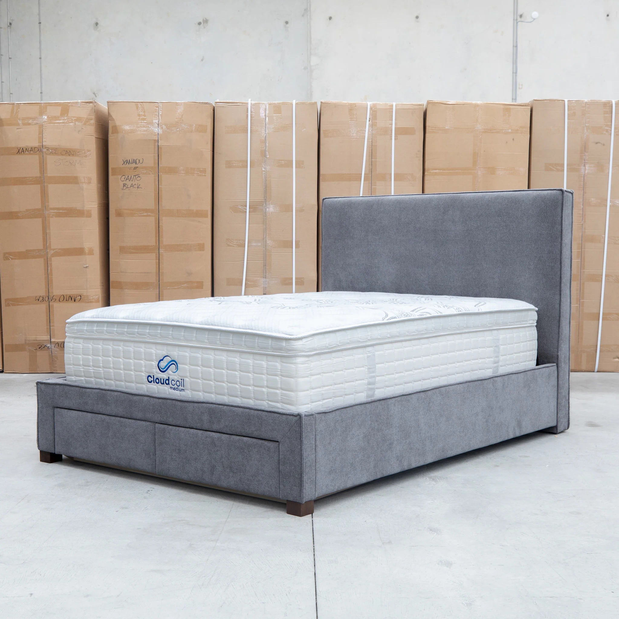 Talia Double Fabric Storage Bed - Storm - Image 7