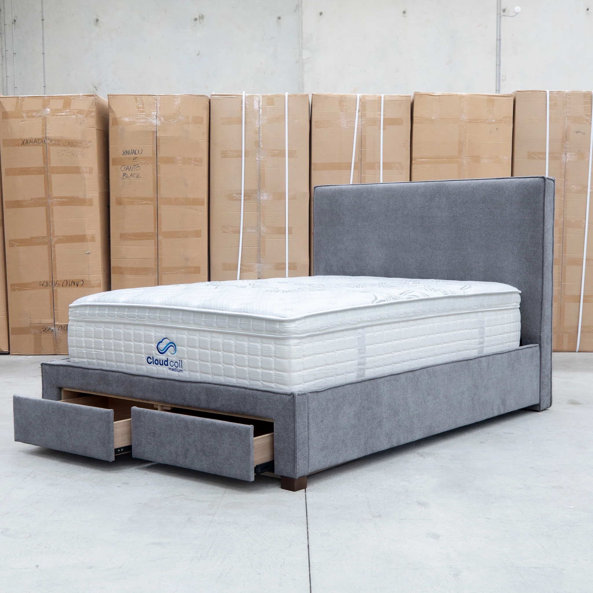 Talia Double Fabric Storage Bed - Storm - Image 8