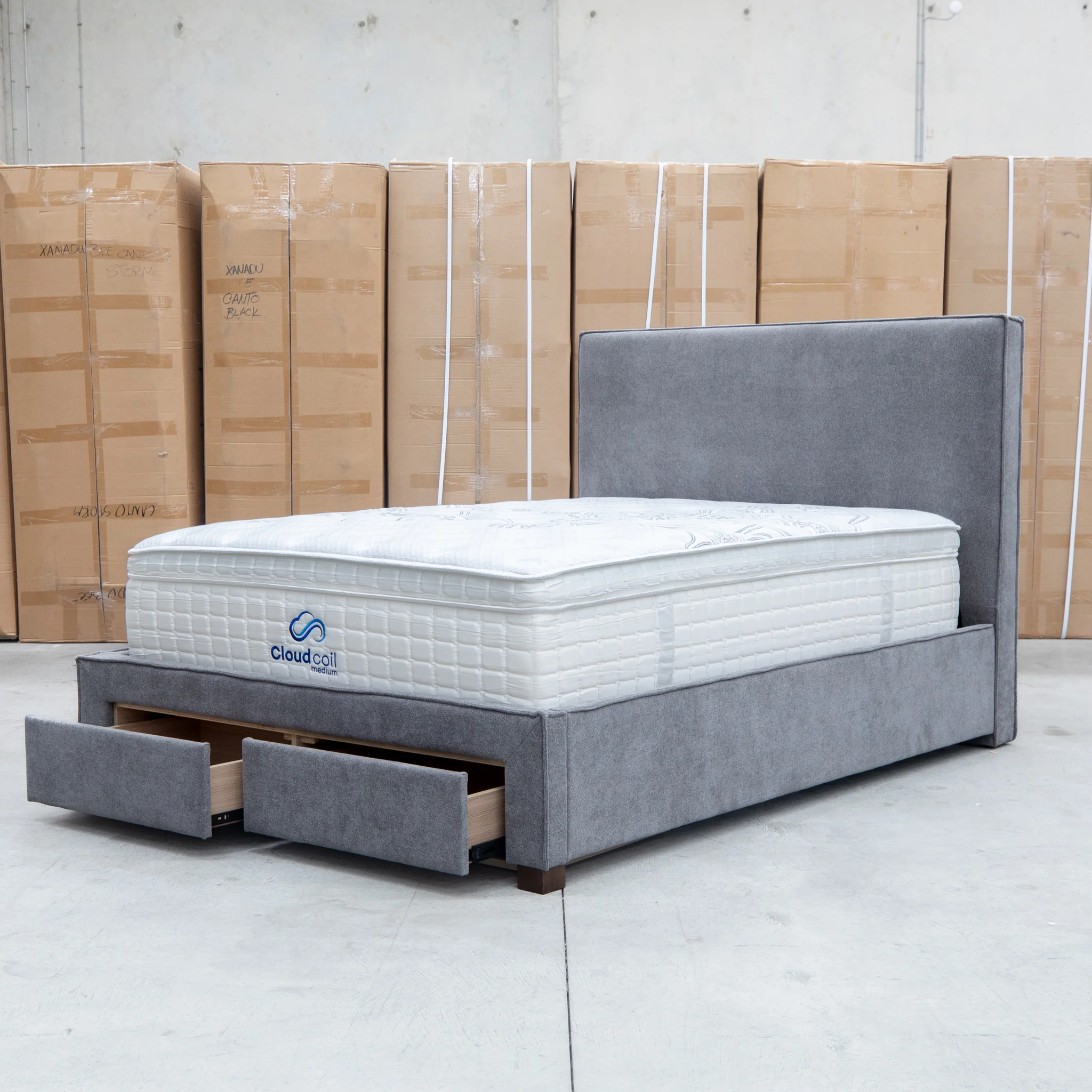 Talia Double Fabric Storage Bed - Storm - Image 9