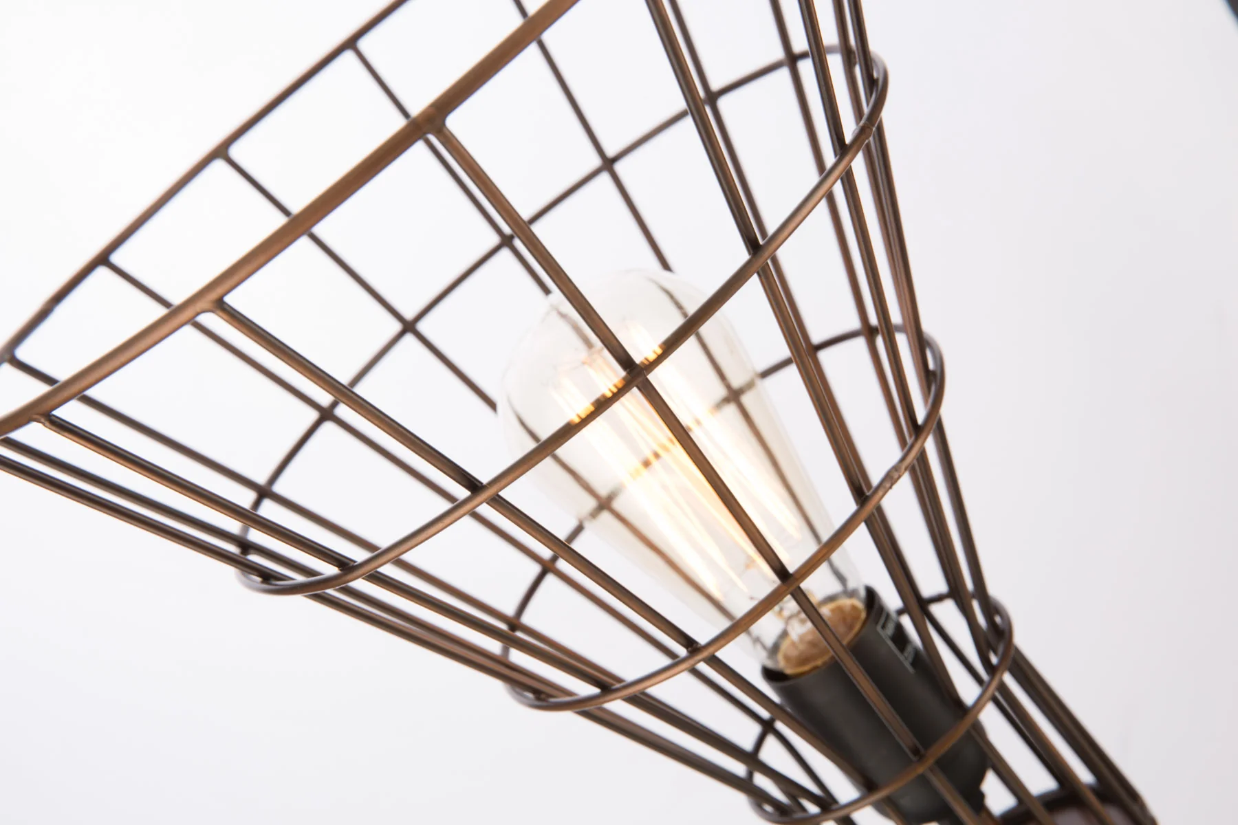 Torch Iron Wire Table Lamp - Antique Copper/Black Legs - FH11 - Available In-Store Only - Image 2