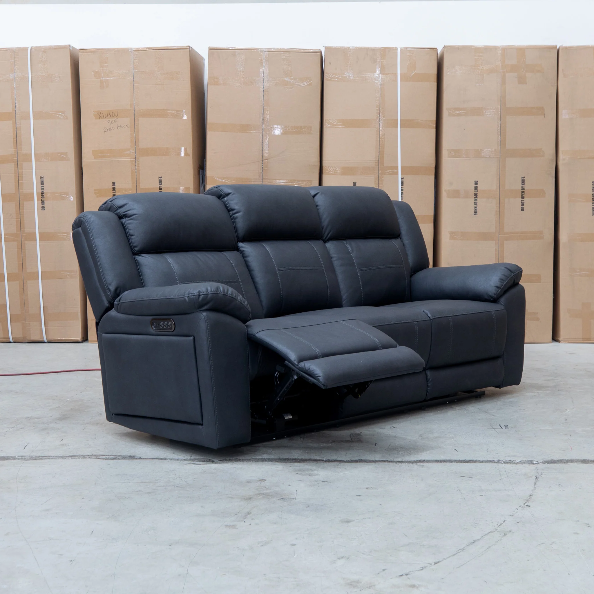 Venus Three Seat Triple-Motor Electric Recliner Lounge - Coal - Image 13