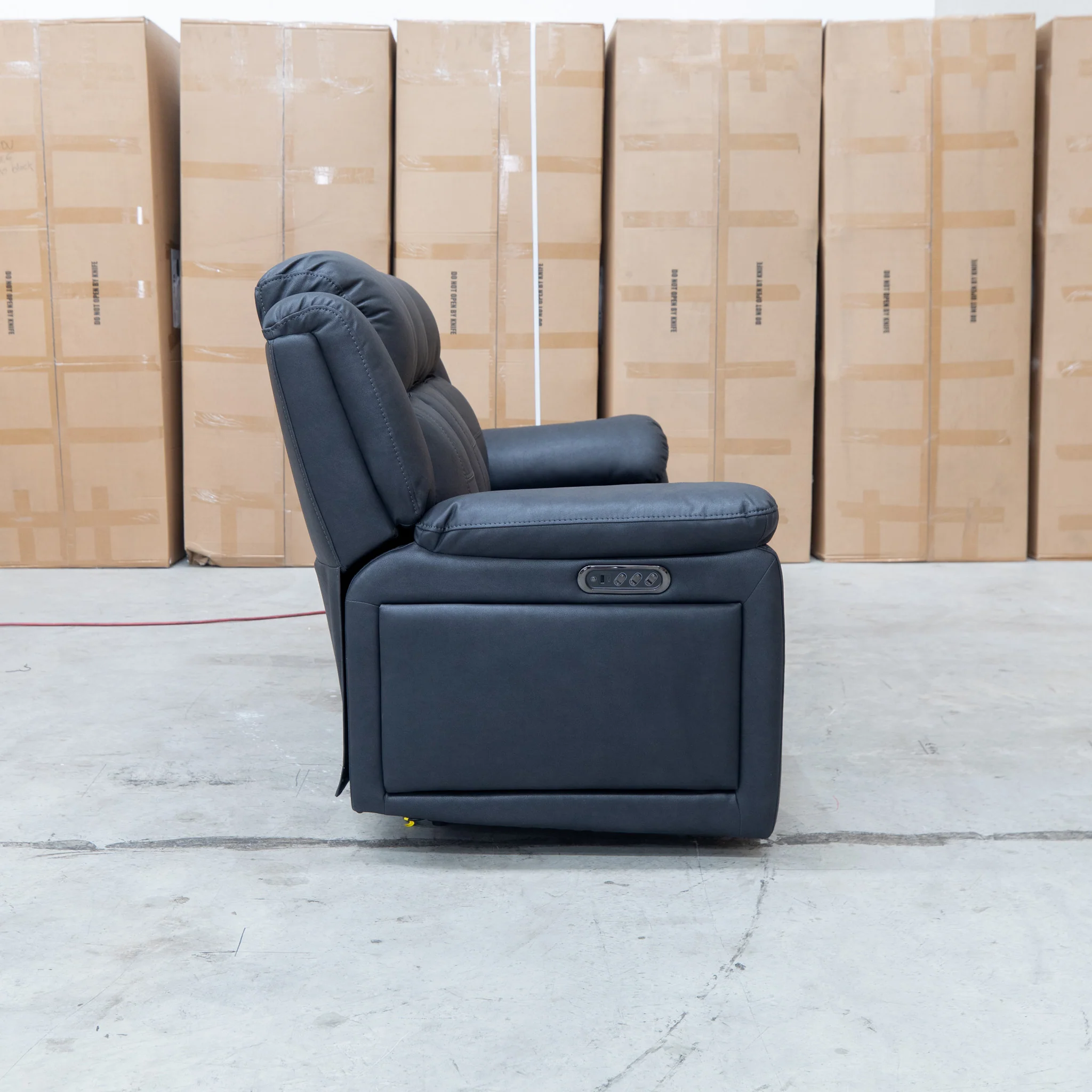 Venus Three Seat Triple-Motor Electric Recliner Lounge - Coal - Image 17