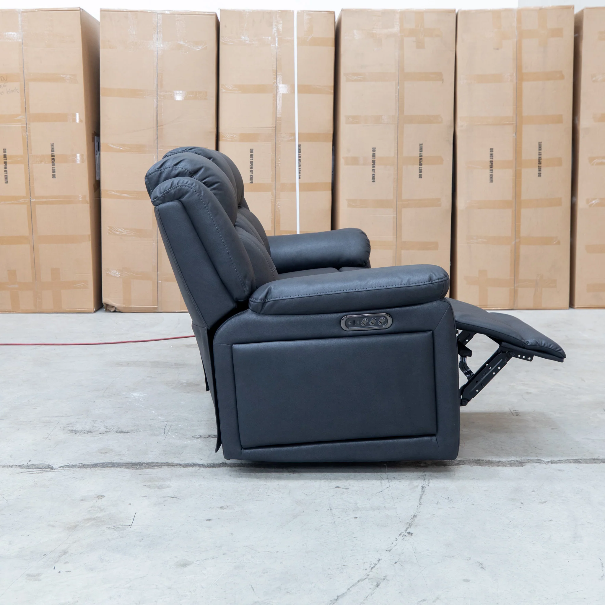 Venus Three Seat Triple-Motor Electric Recliner Lounge - Coal - Image 21