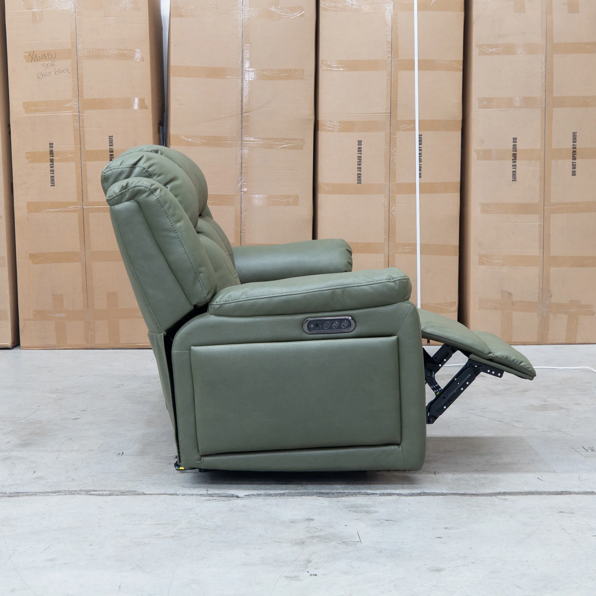Venus Three Seat Triple-Motor Electric Recliner Lounge - Moss - Image 23
