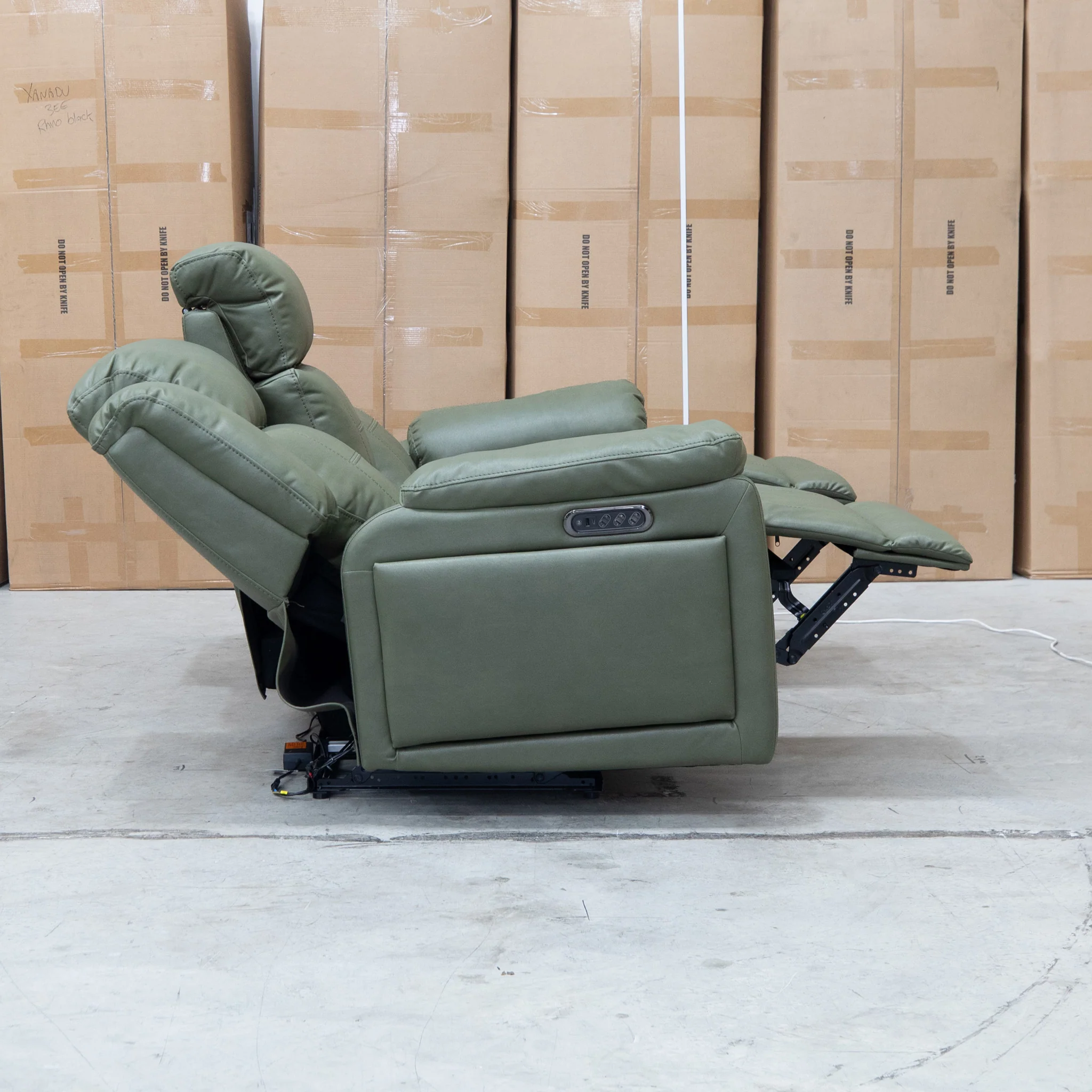 Venus Three Seat Triple-Motor Electric Recliner Lounge - Moss - Image 24