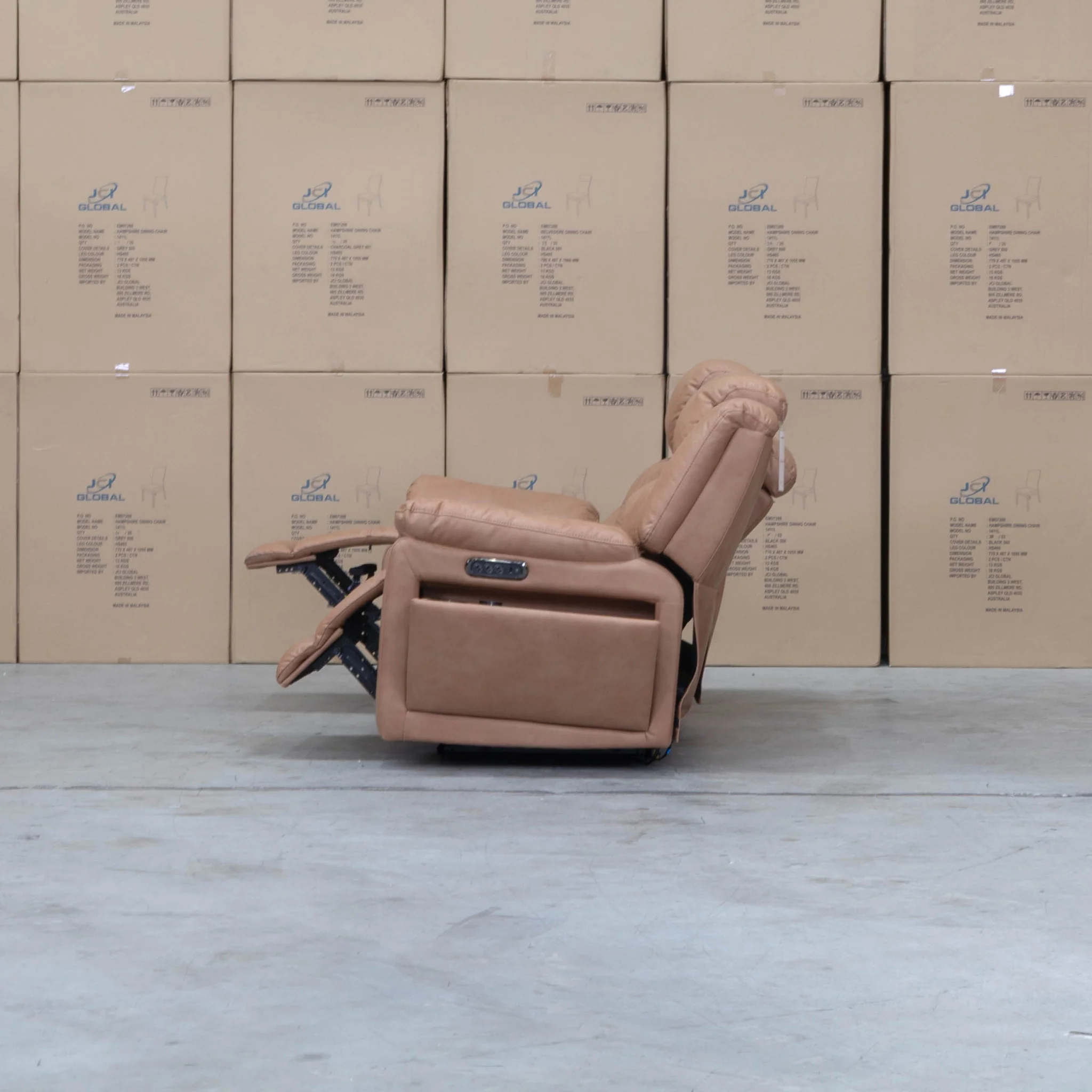 Venus Three Seat Triple-Motor Electric Recliner Lounge - Tan - Image 13