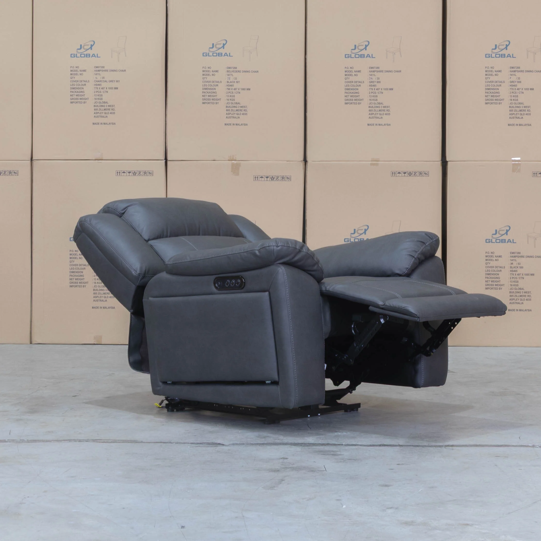 Venus Triple-Motor Recliner - Charcoal - Image 7